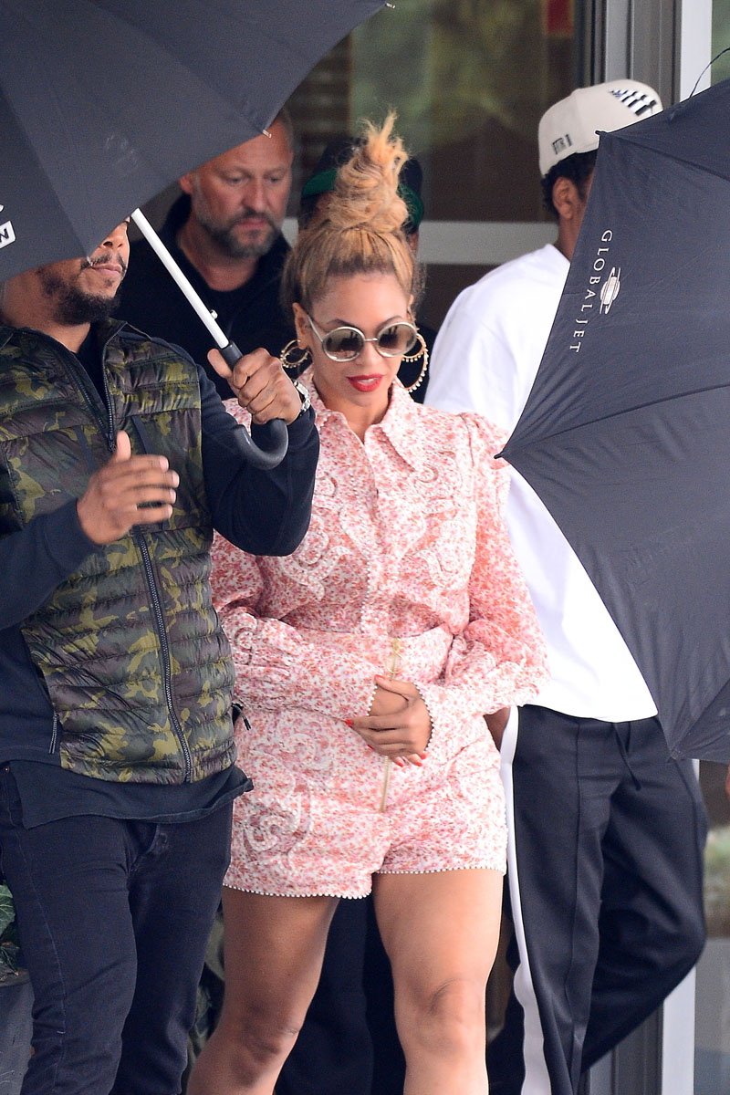 Jay-Z and Beyonce seen at the airport in Warsaw, Poland