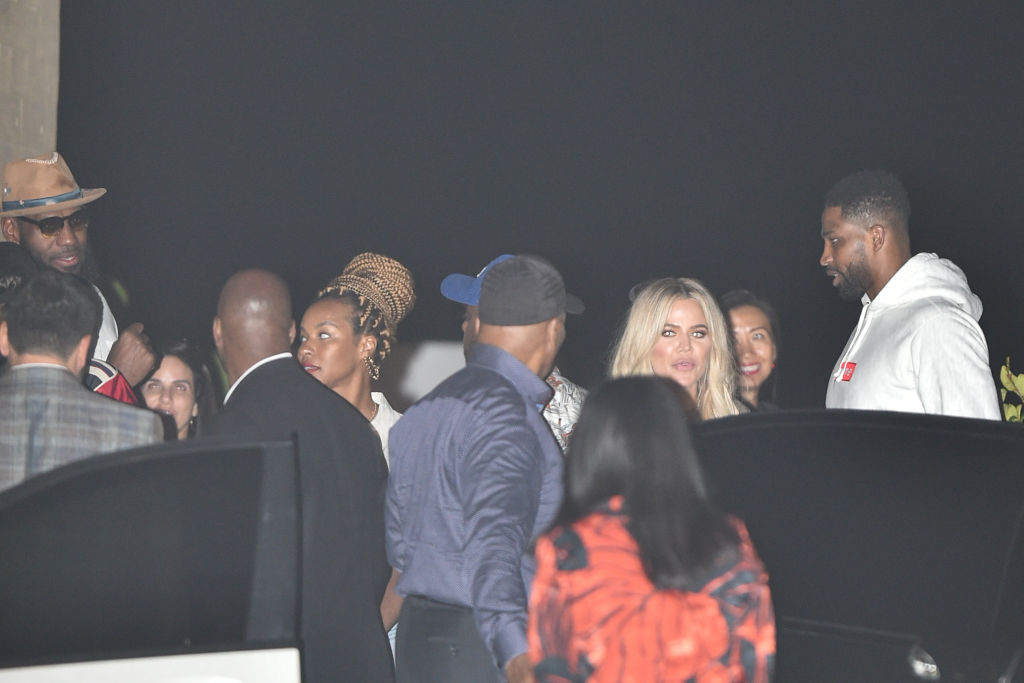 LOS ANGELES, CA - JULY 09: Khloe Kardashian, LeBron James and Savannah Brinson are seen at Nobu on July 09, 2018 in Los Angeles, California.