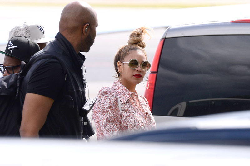 Jay-Z and Beyonce seen at the airport in Warsaw, Poland