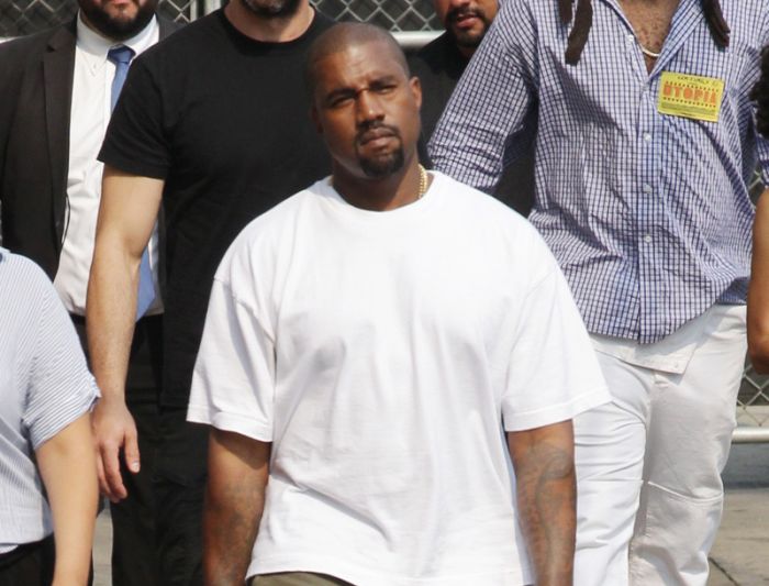 Kanye West Arriving At Jimmy Kimmel Live In Los Angeles