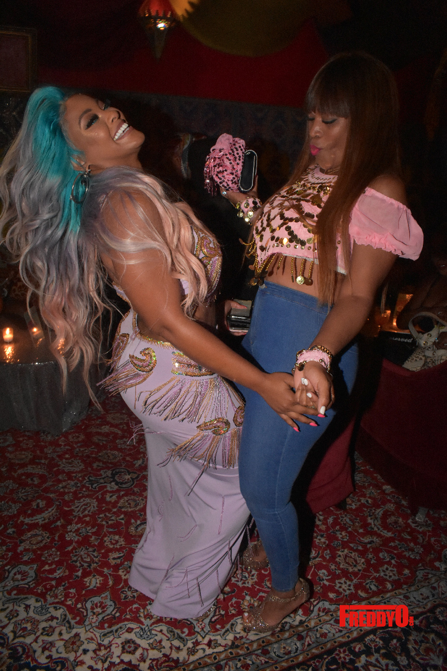 Malaysia Pargo celebrates birthday Atlanta genie belly dancer theme Kandi Burruss Bambi Scrappy and more