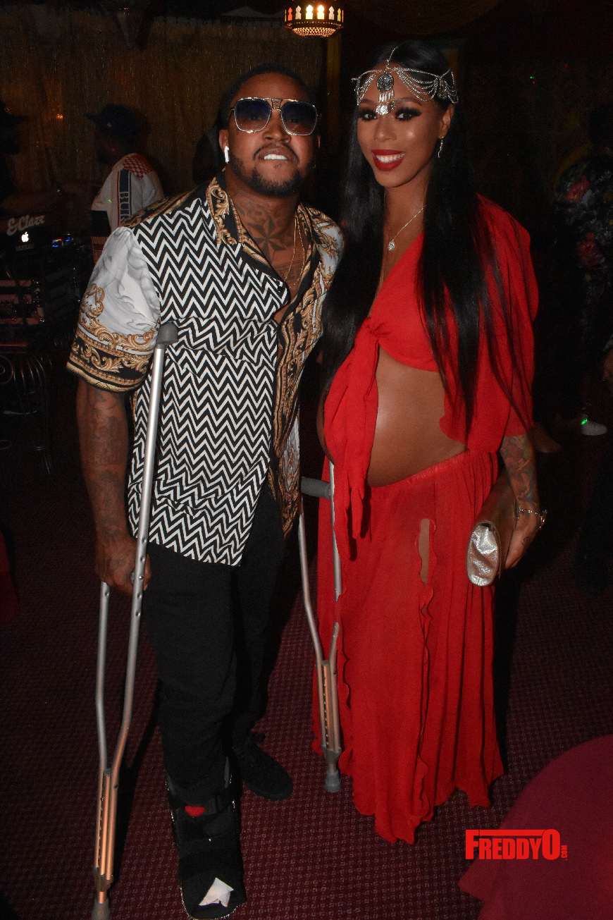 Malaysia Pargo celebrates birthday Atlanta genie belly dancer theme Kandi Burruss Bambi Scrappy and more