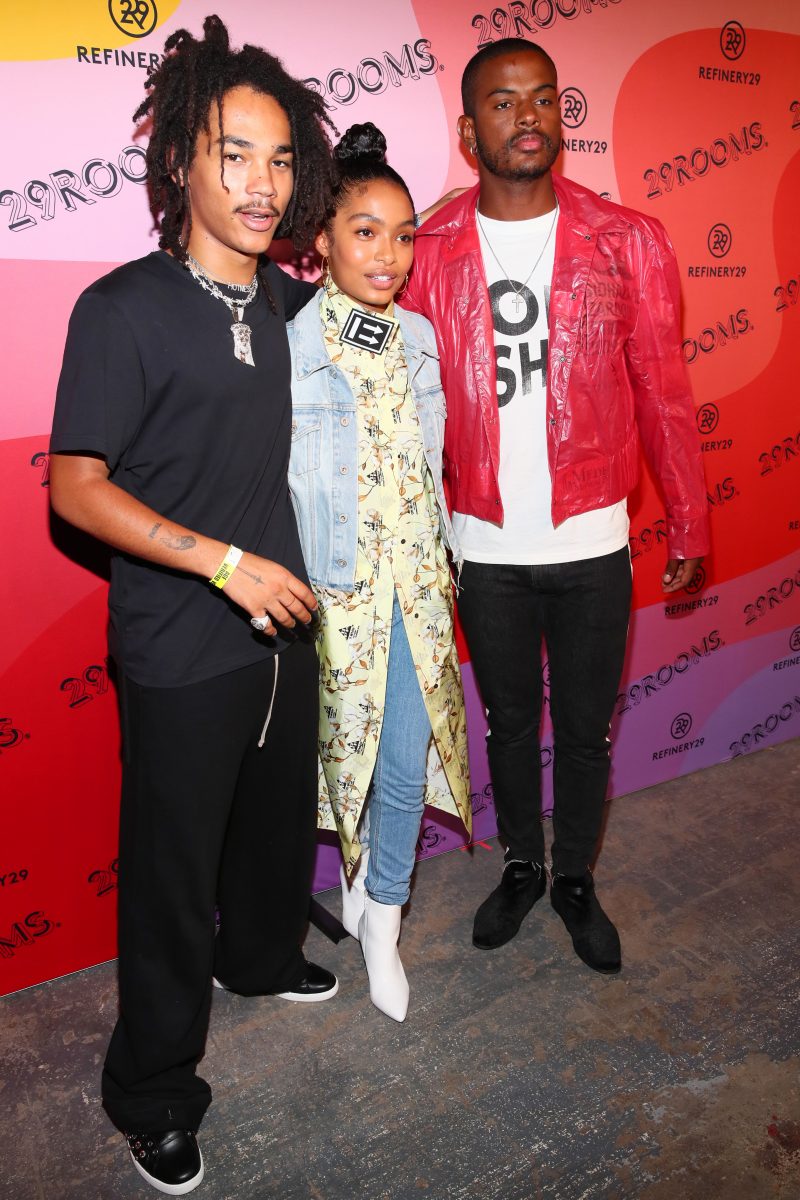 BROOKLYN, NY - SEPTEMBER 05:  Luka Sabbat, Yara Shahidi and Trevor Jackson attend the Expand Your Reality Opening Party on September 5, 2018 in Brooklyn City. 