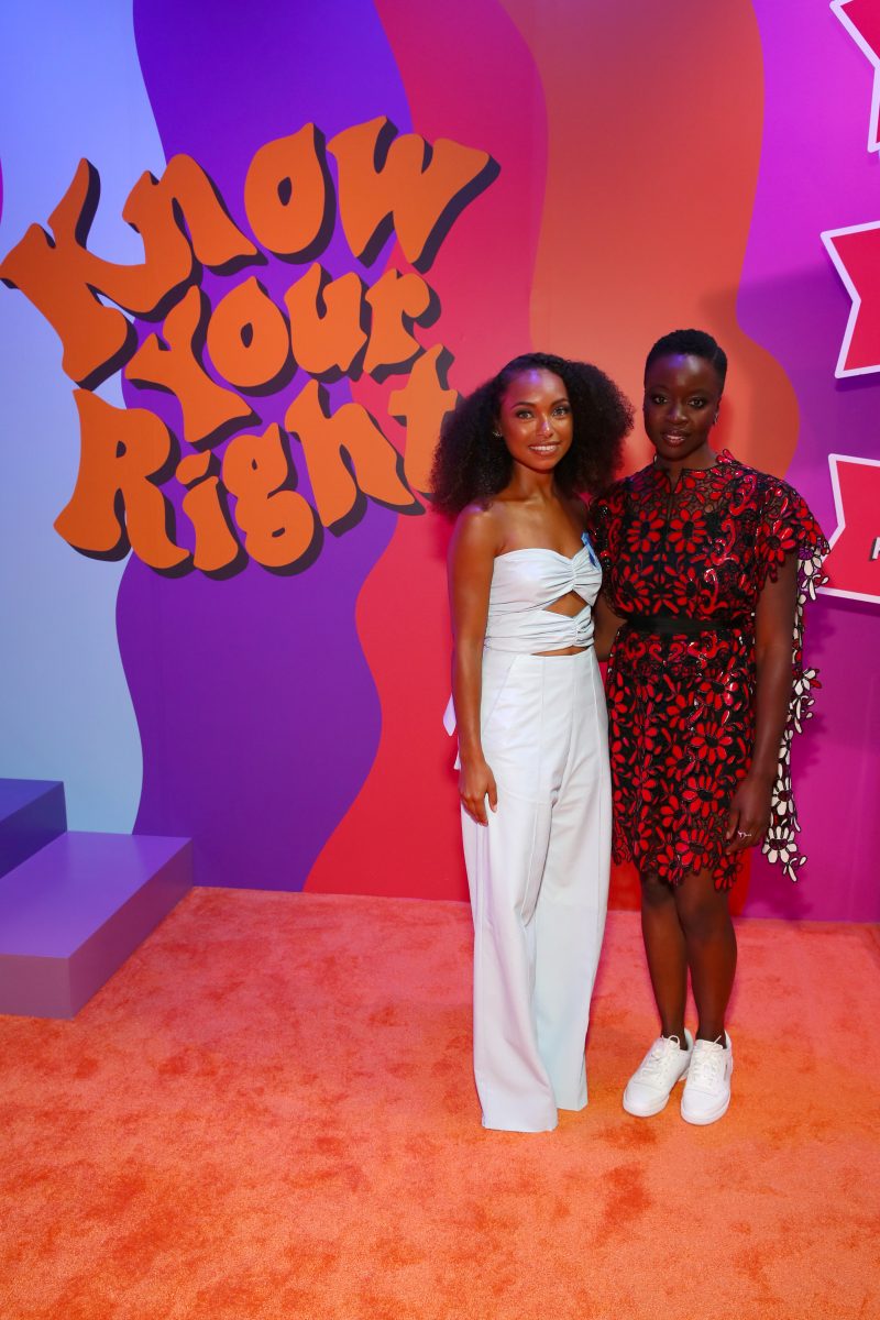 BROOKLYN, NY - SEPTEMBER 05: Logan Browning and Danai Gurira attends the Expand Your Reality Opening Party on September 5, 2018 in Brooklyn City. 