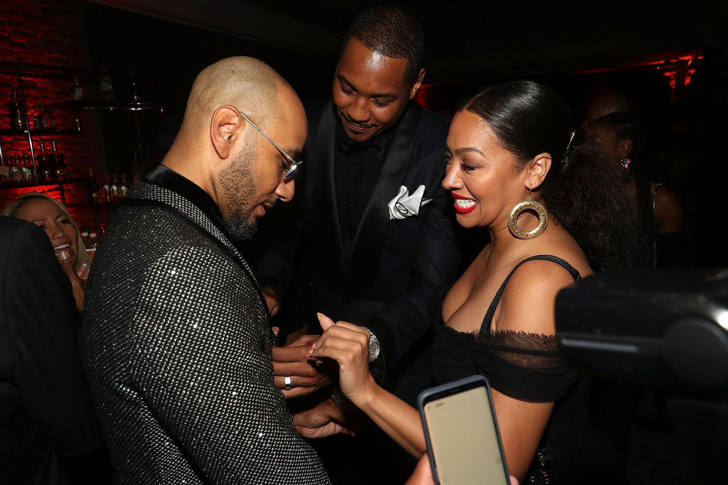 NEW YORK, NY - SEPTEMBER 12: Swizz Beatz, Carmelo Anthony and Lala Anthony attends Swizz Beatz Birthday Celebration on September 12, 2018 in New York City.