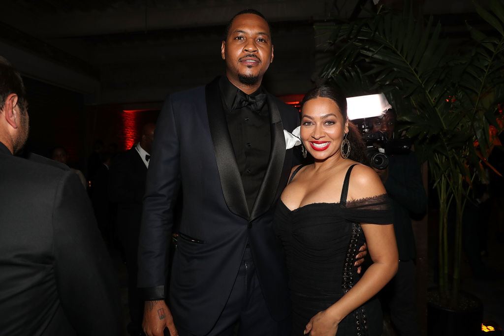 NEW YORK, NY - SEPTEMBER 12: Carmelo Anthony and Lala Anthony attends Swizz Beatz Birthday Celebration on September 12, 2018 in New York City.