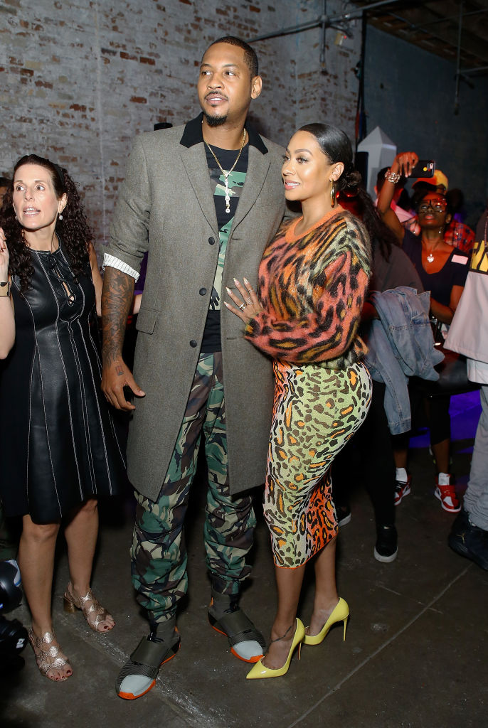 NEW YORK, NY - SEPTEMBER 13: Carmelo Anthony (L) and La La Anthony (R) are seen on September 13, 2018 in New York City.