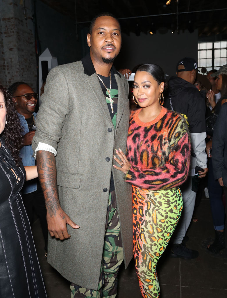 NEW YORK, NY - SEPTEMBER 13: Carmelo Anthony (L) and La La Anthony (R) are seen on September 13, 2018 in New York City. 