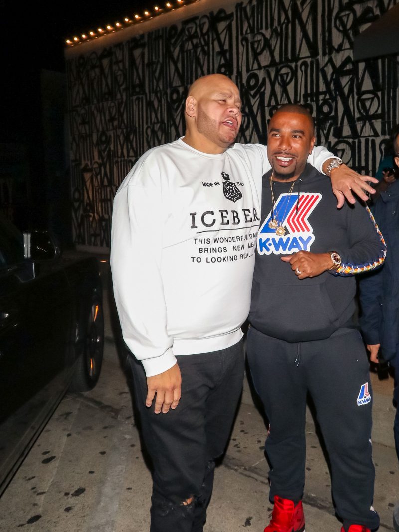 Fat Joe, Noreaga and Jeff Goldblum are seen leaving Craig's Restaurant in Los Angeles, CA.