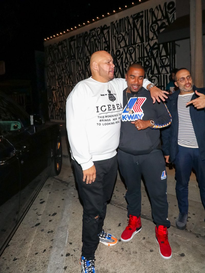 Fat Joe, Noreaga and Jeff Goldblum are seen leaving Craig's Restaurant in Los Angeles, CA.