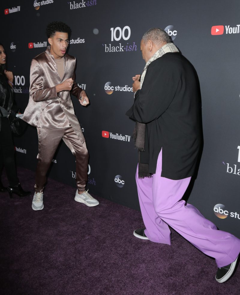 Marcus Scribner Laurence Fishburne LOS ANGELES, CA - NOV 10: 'Black-ish' celebrates its 100th episode - Arrivals at The Walt Disney Studios in Los Angeles.