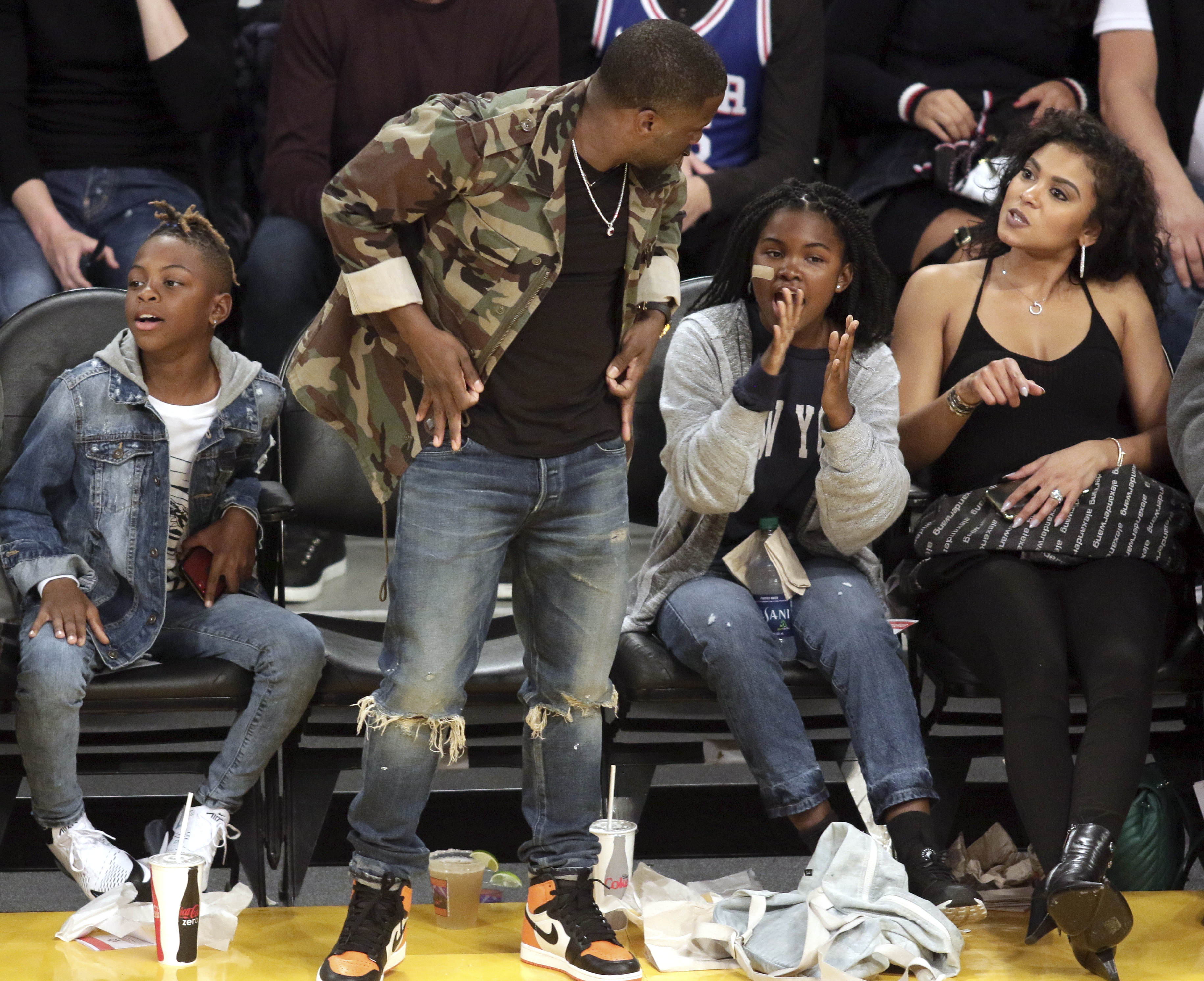 Celebrities Attend Los Angeles Lakers vs Philadelphia 76ers game