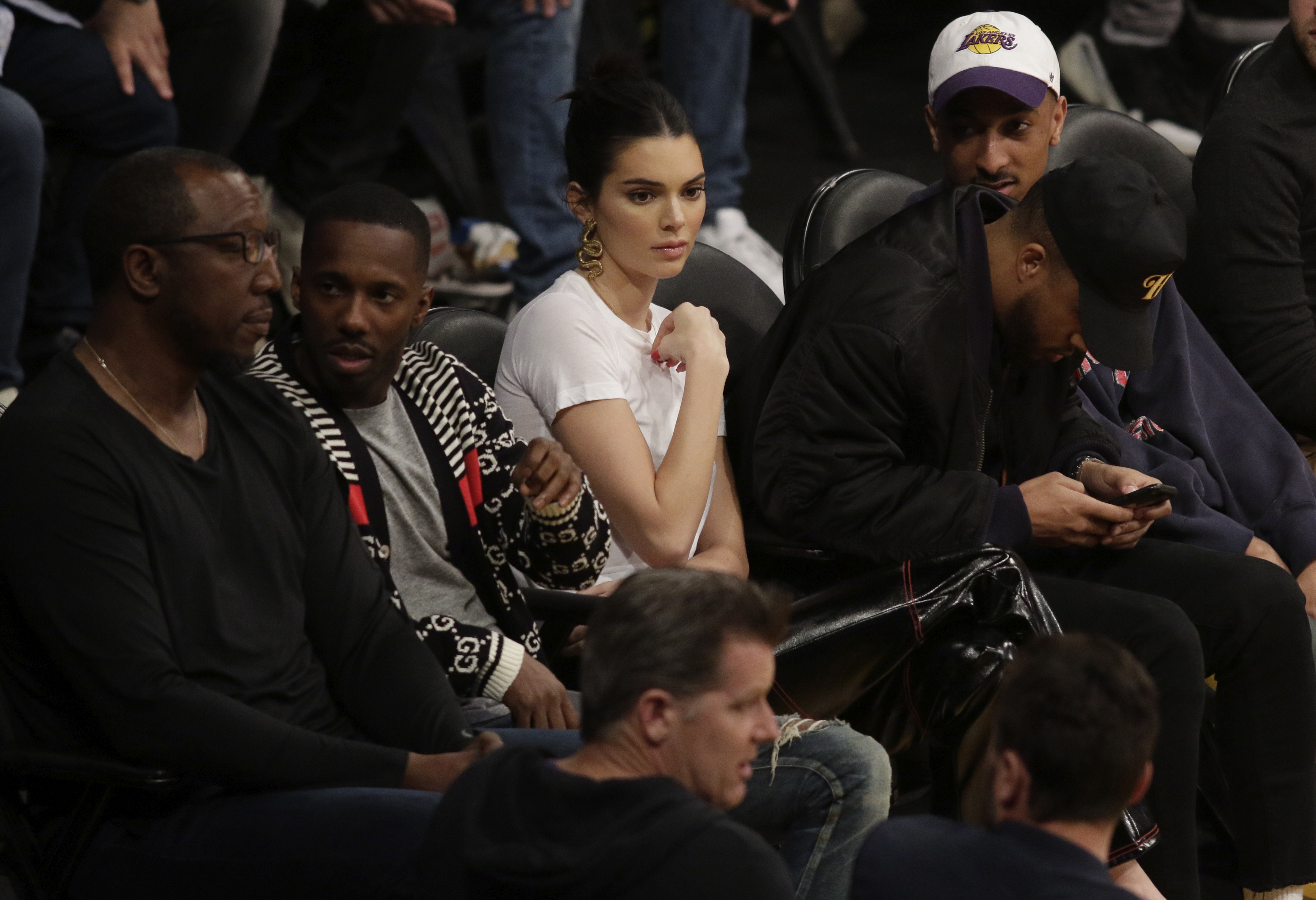 Celebrities Attend Los Angeles Lakers vs Philadelphia 76ers game