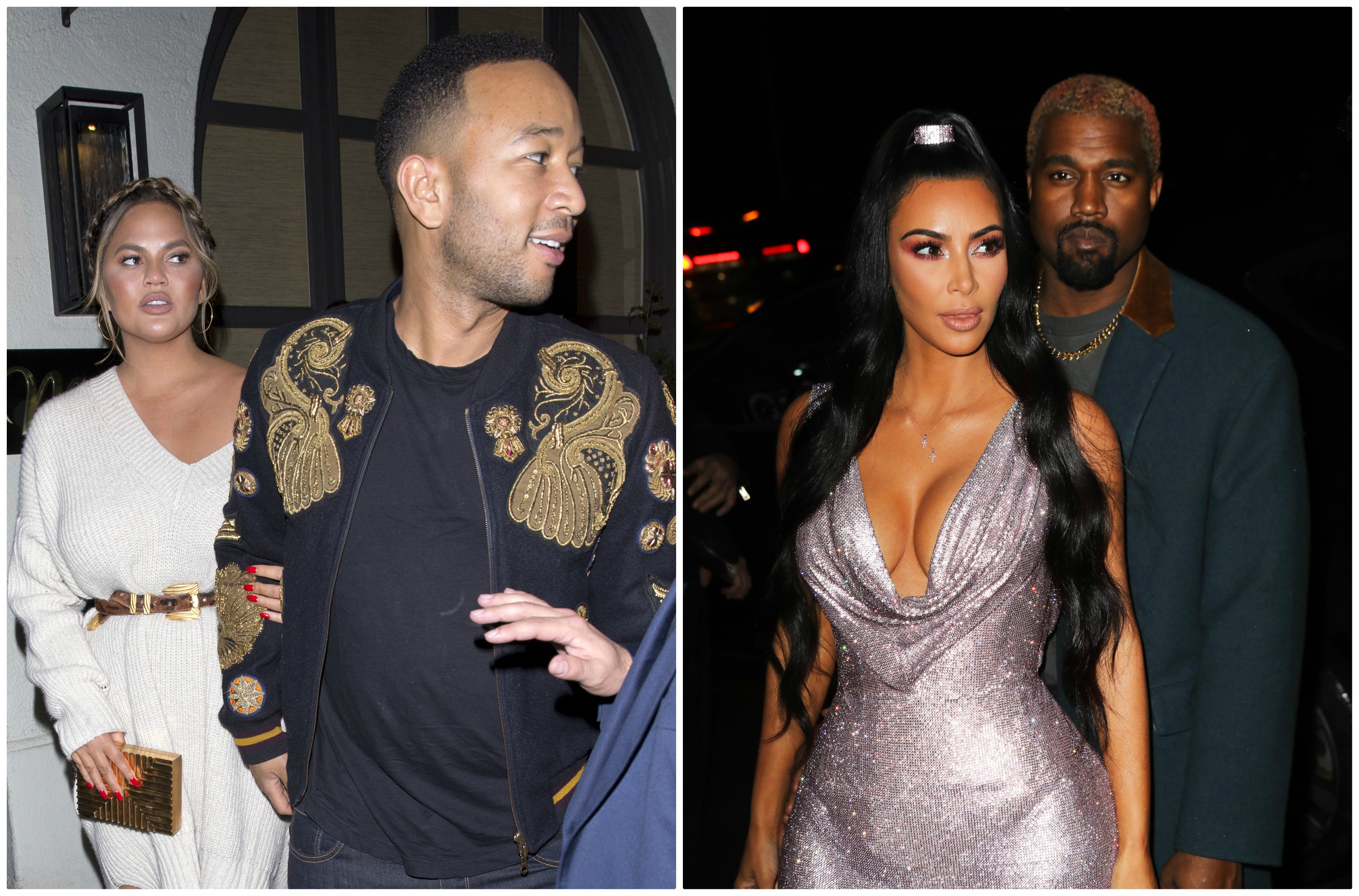 John Legend Chrissy Teigen Kanye West Kim Kardashian
