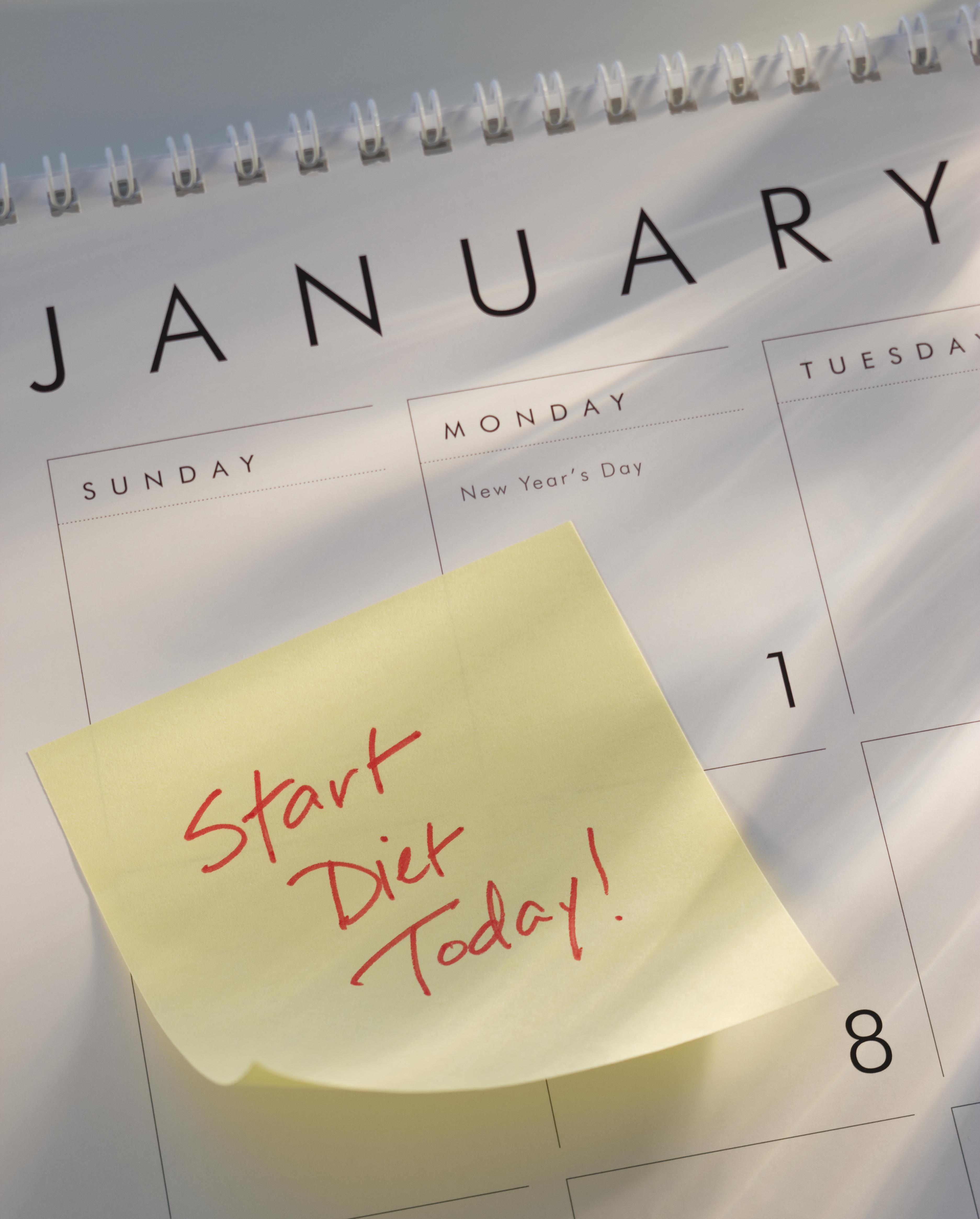 Sticky note on calendar