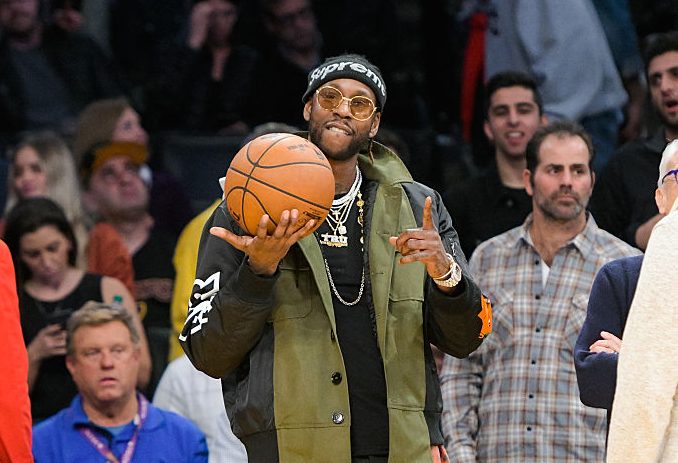 Celebrities At The Los Angeles Lakers Game