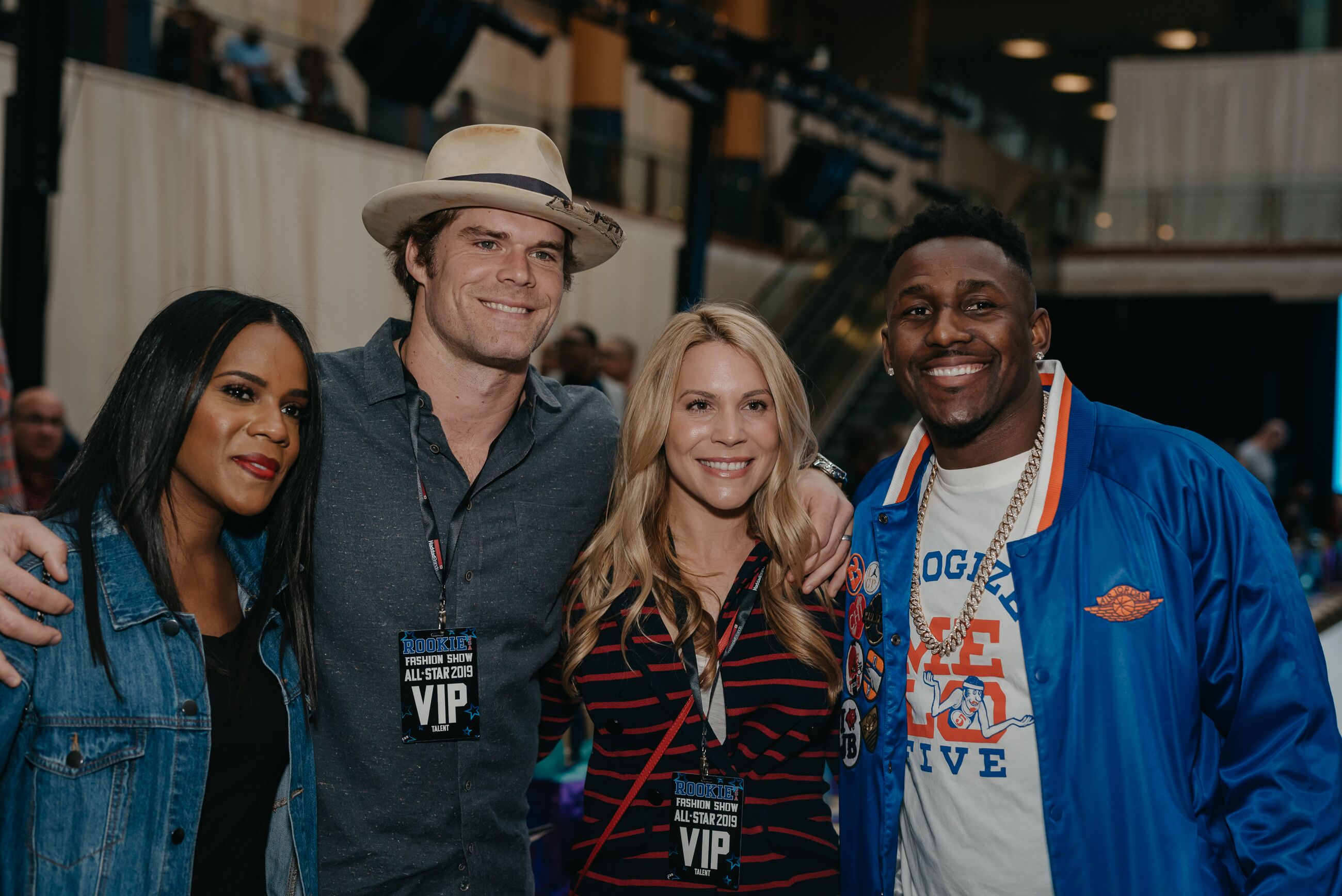 Greg Olsen, Thomas Davis and wives Rookie USA Fashion Show