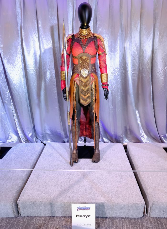 Danai Gurira, Paul Rudd and Scarlett Johansson speak onstage during Marvel Studios' "Avengers: Endgame" Global Junket Press Conference