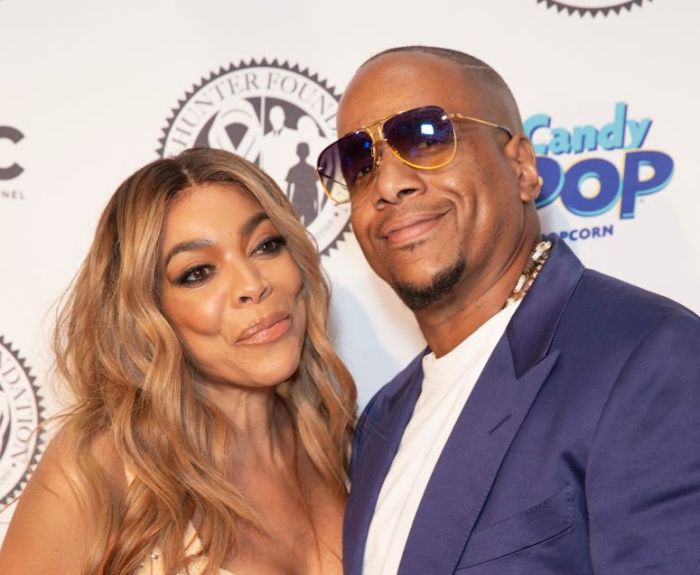 Wendy Williams wearing dress by Norma Kamali and Kevin...