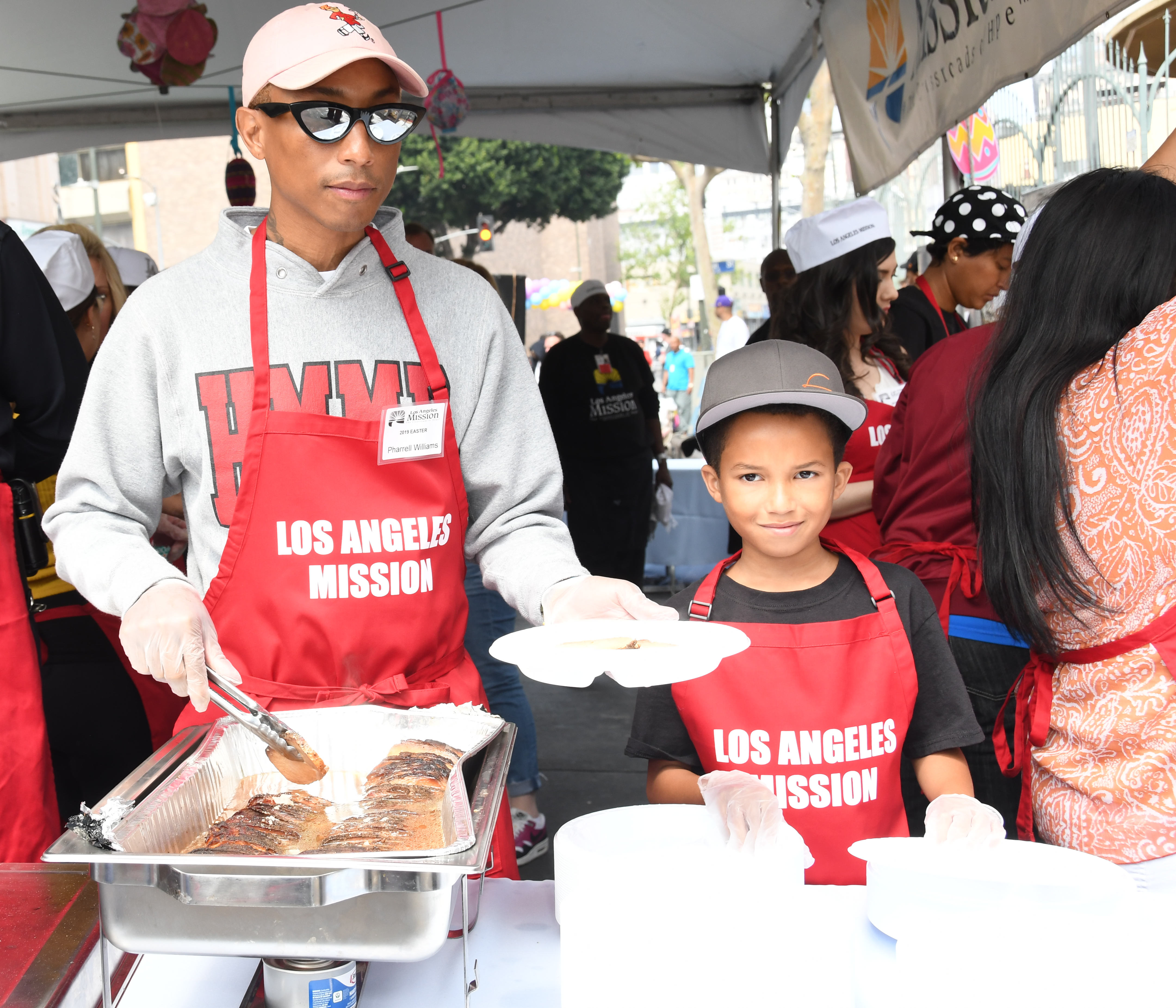 The Los Angeles Mission Hosts Easter For The Homeless held at the LA Mission.