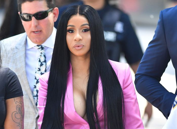 Cardi B court pink suit
