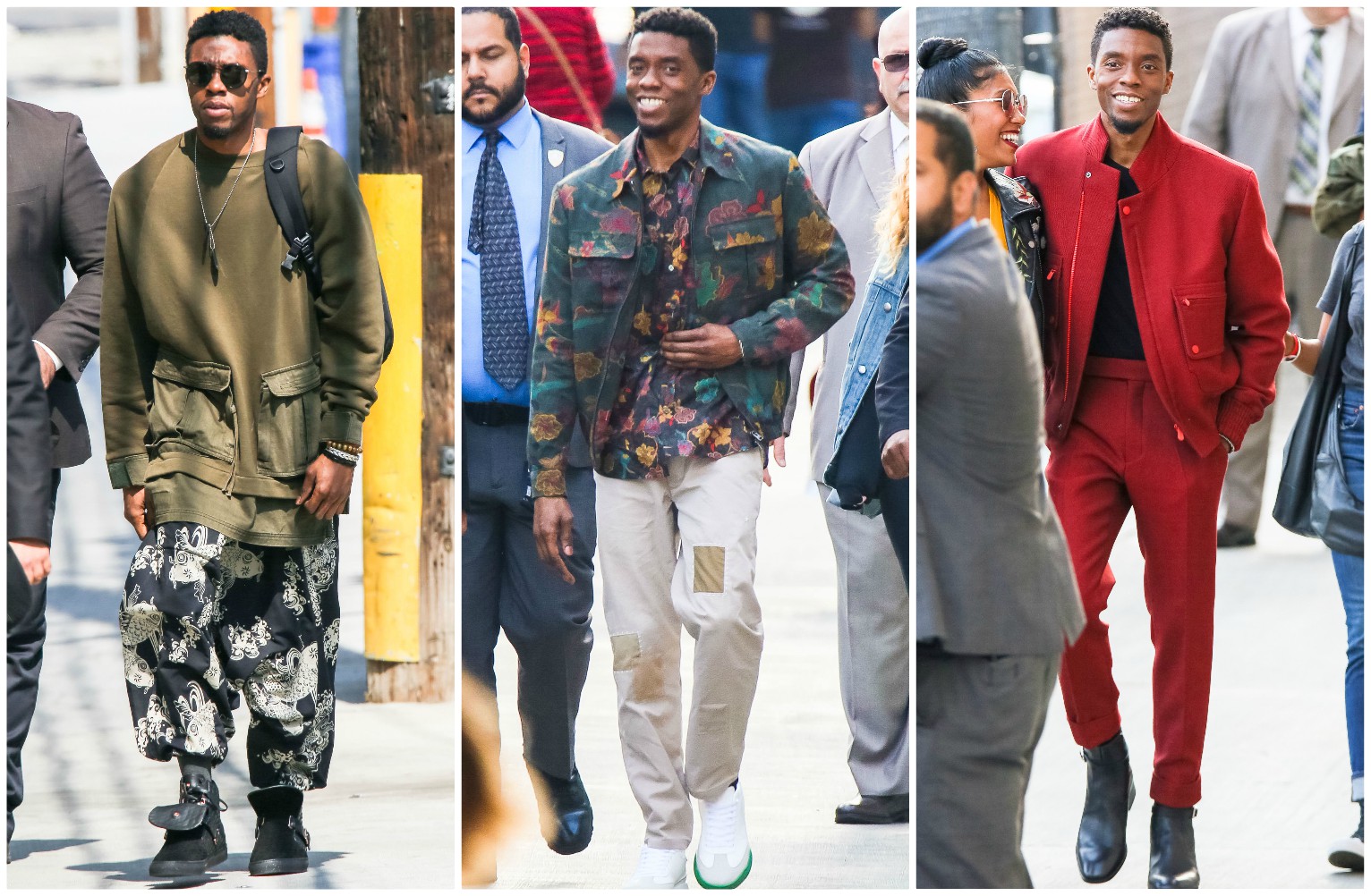 Chadwick Boseman Makes Multiple Wardrobe Changes at "Jimmy Kimmel Live"