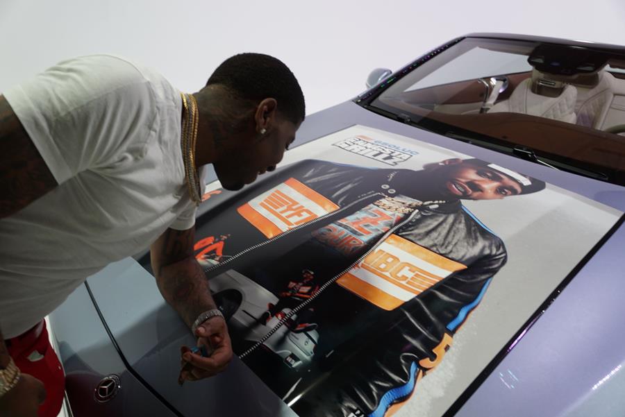YFN Lucci puts mixtape artwork on his Maybach