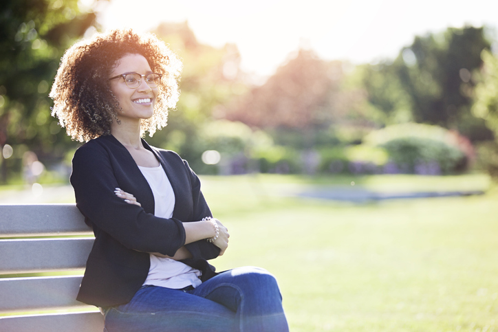 Beautiful Biracial Young Woman Outdoor Portrait