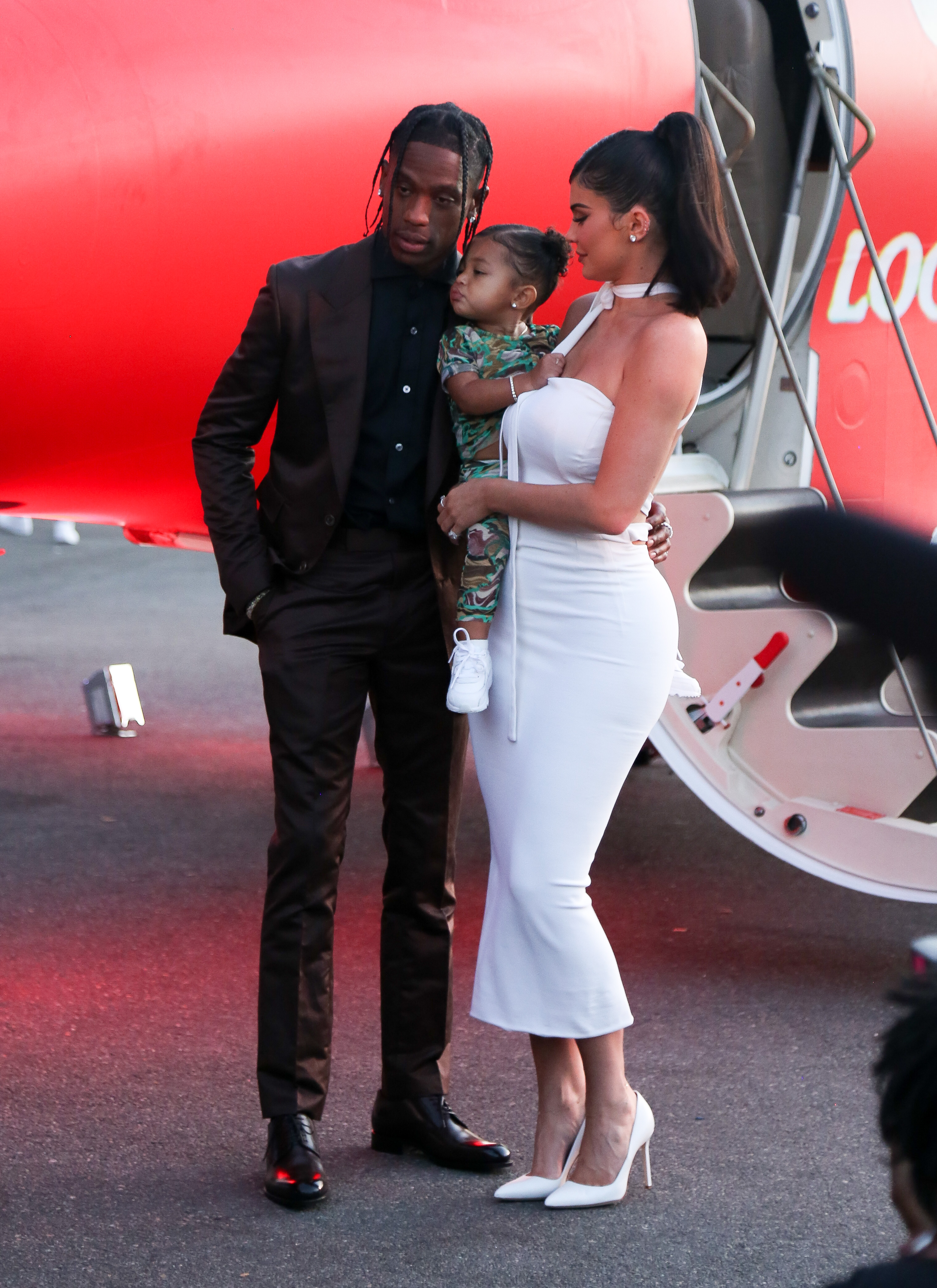 Stormi Webster, Travis Scott and Kylie Jenner