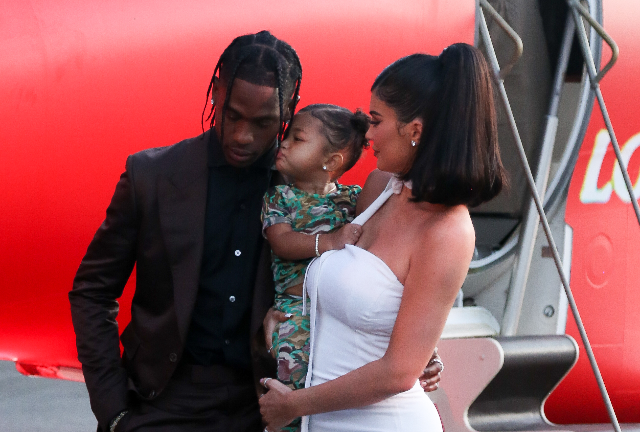 Stormi Webster, Travis Scott and Kylie Jenner