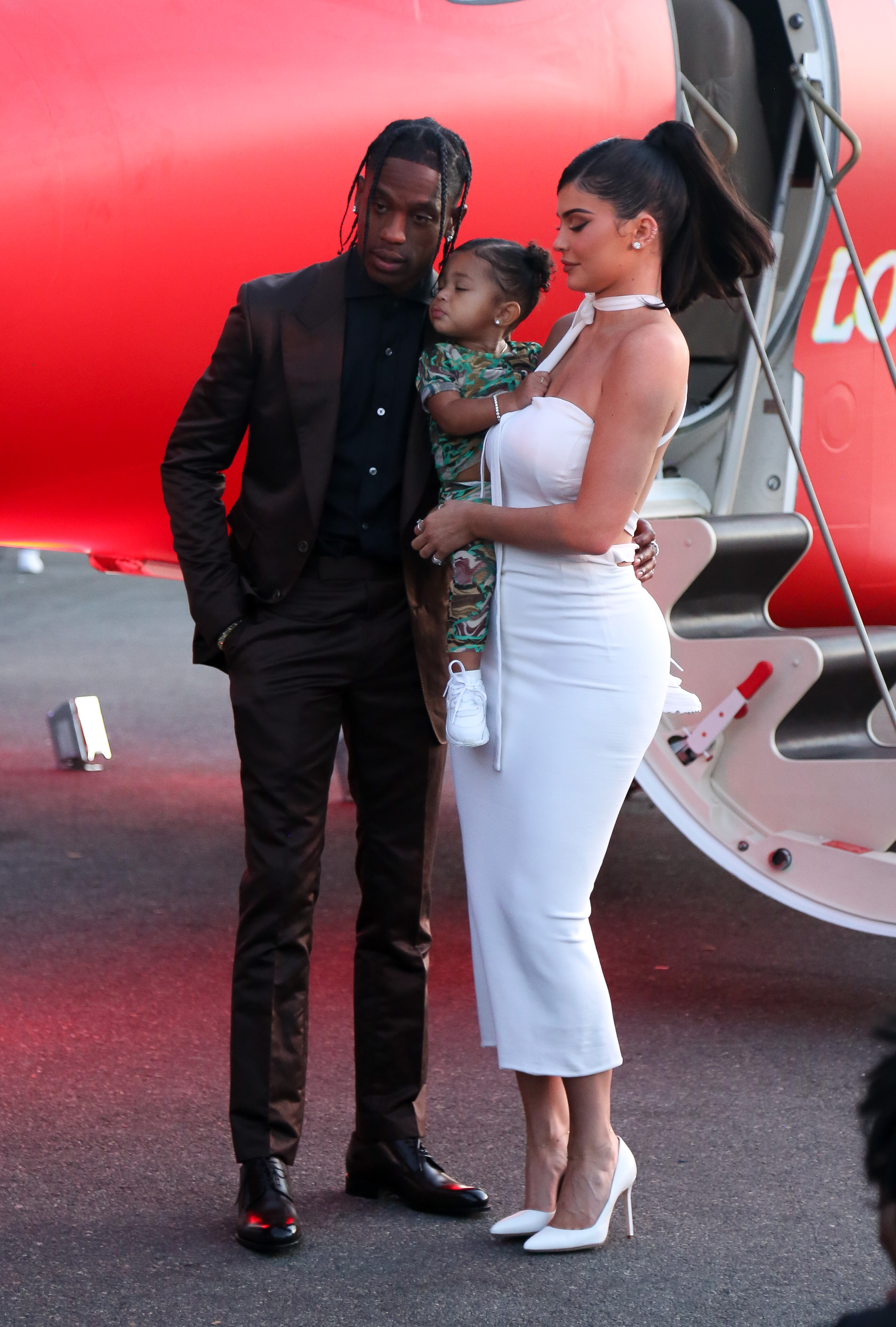 Stormi Webster, Travis Scott and Kylie Jenner
