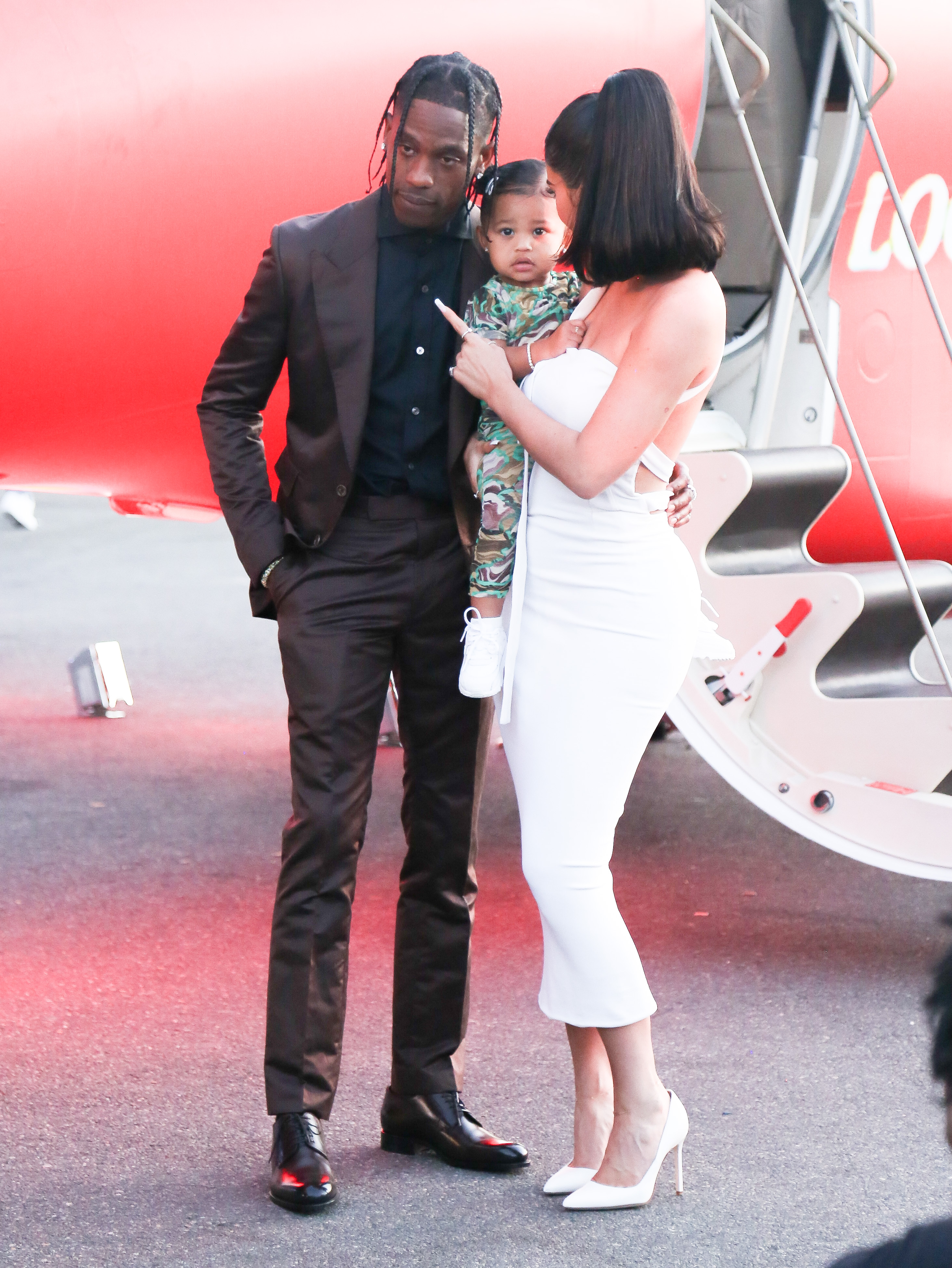 Stormi Webster, Travis Scott and Kylie Jenner