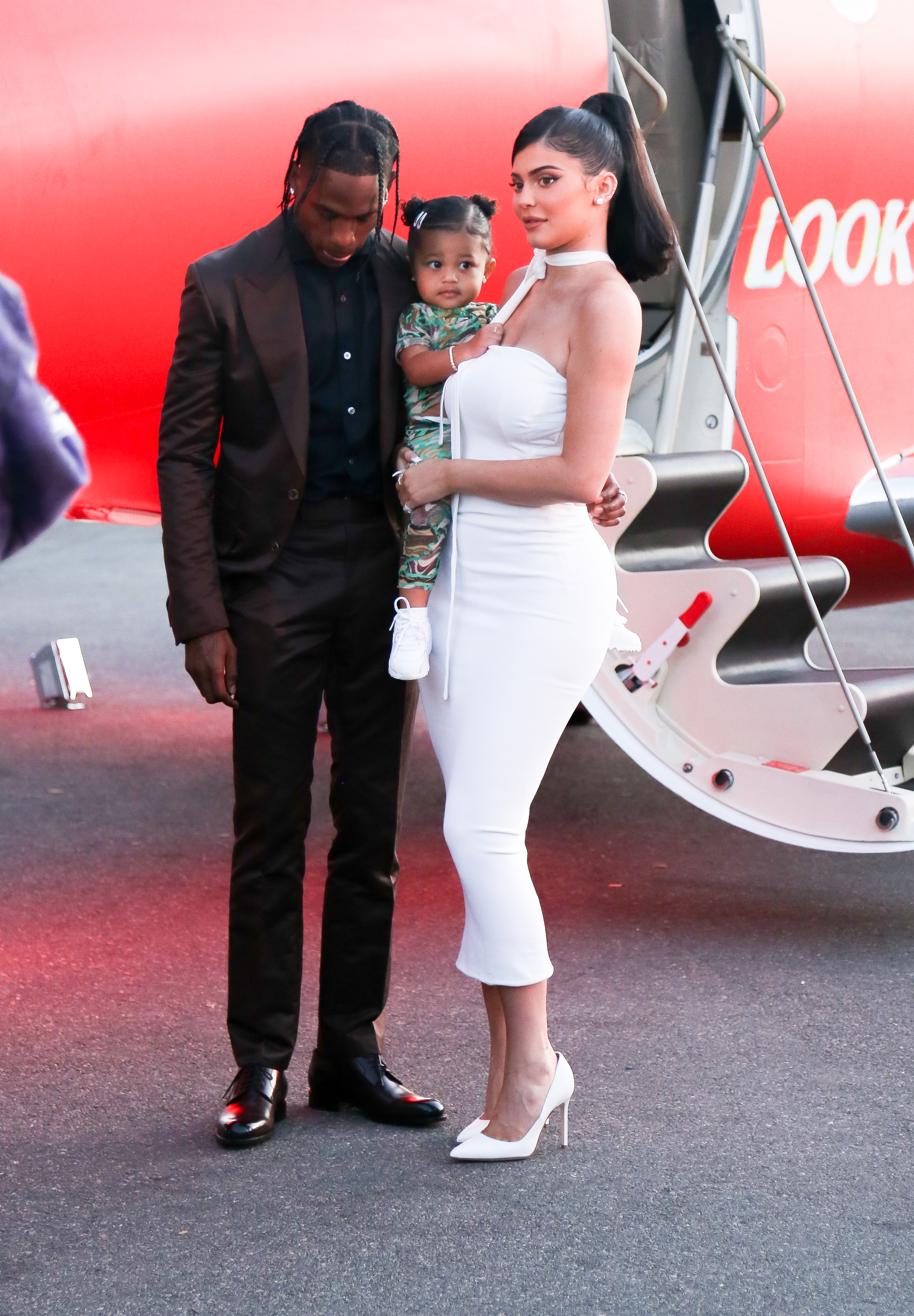 Stormi Webster, Travis Scott and Kylie Jenner