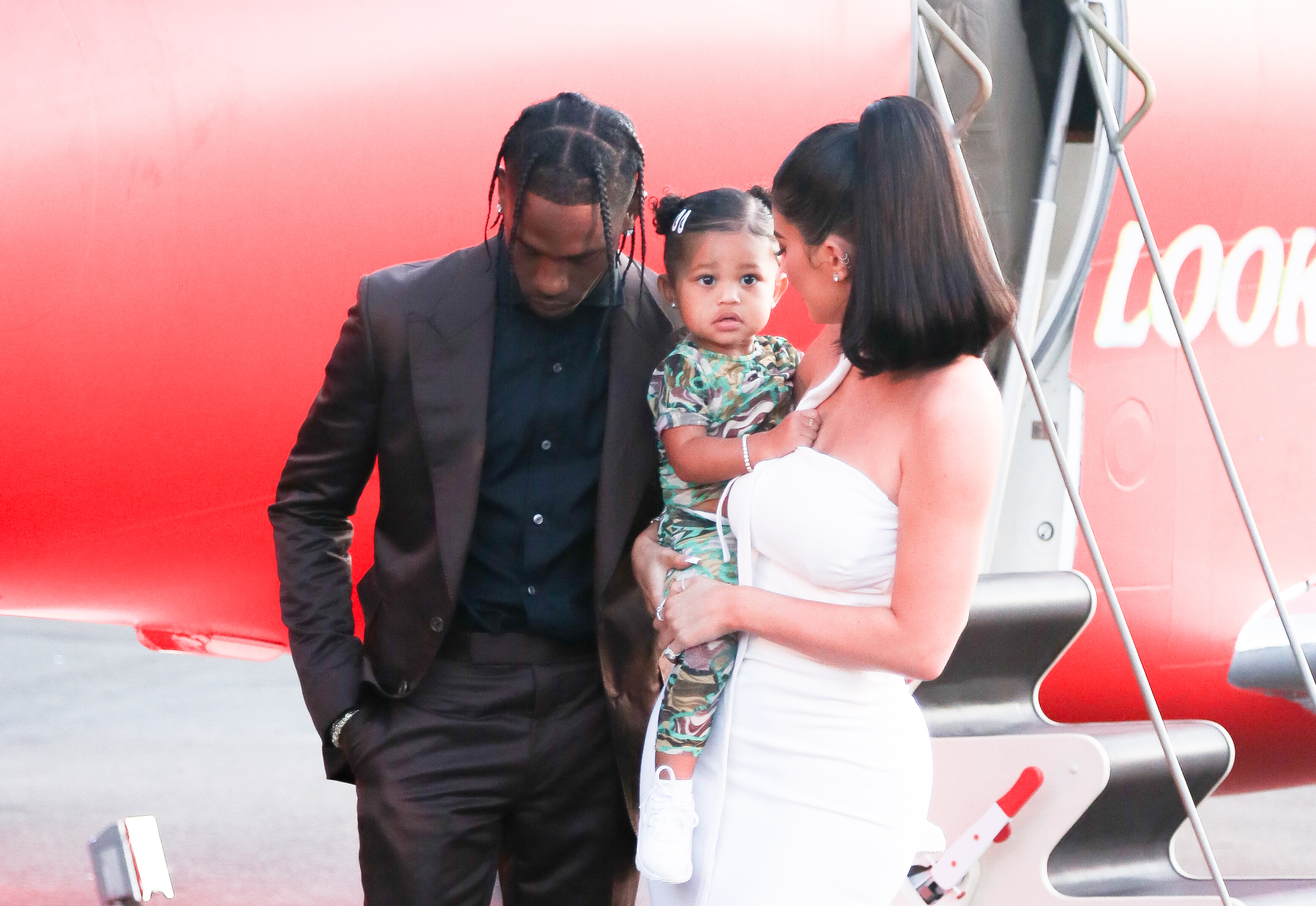 Stormi Webster, Travis Scott and Kylie Jenner