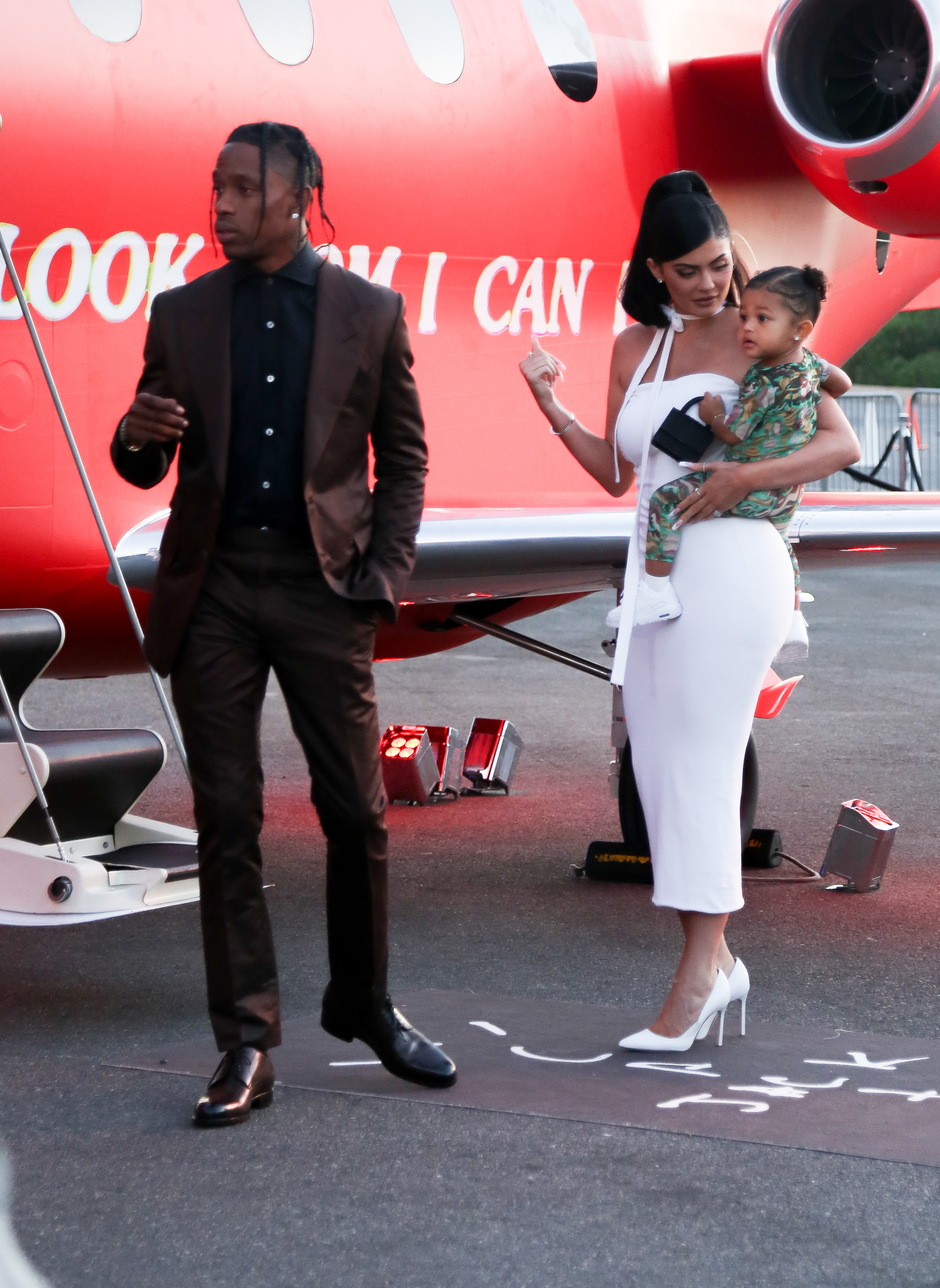 Stormi Webster, Travis Scott and Kylie Jenner