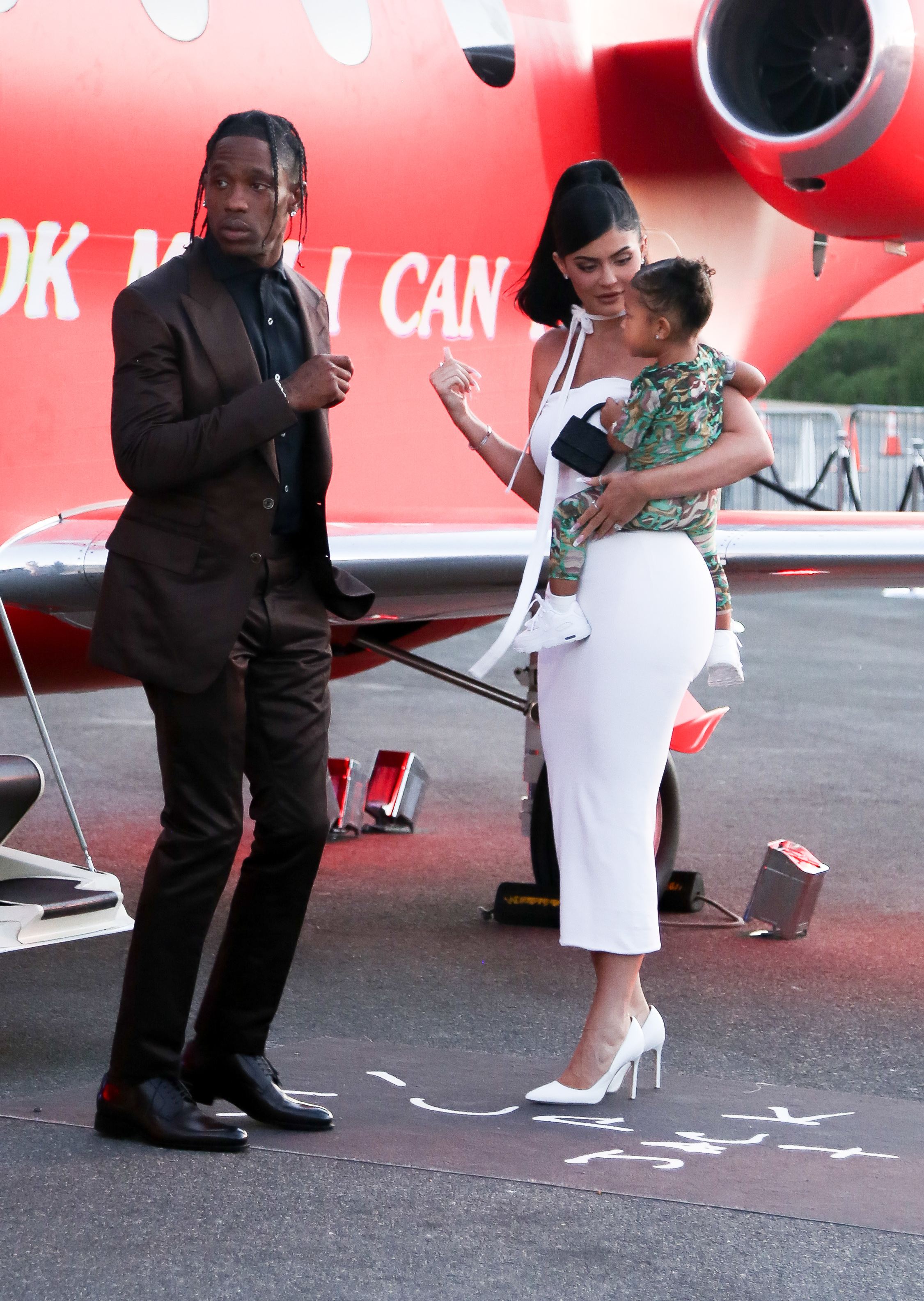 Stormi Webster, Travis Scott and Kylie Jenner