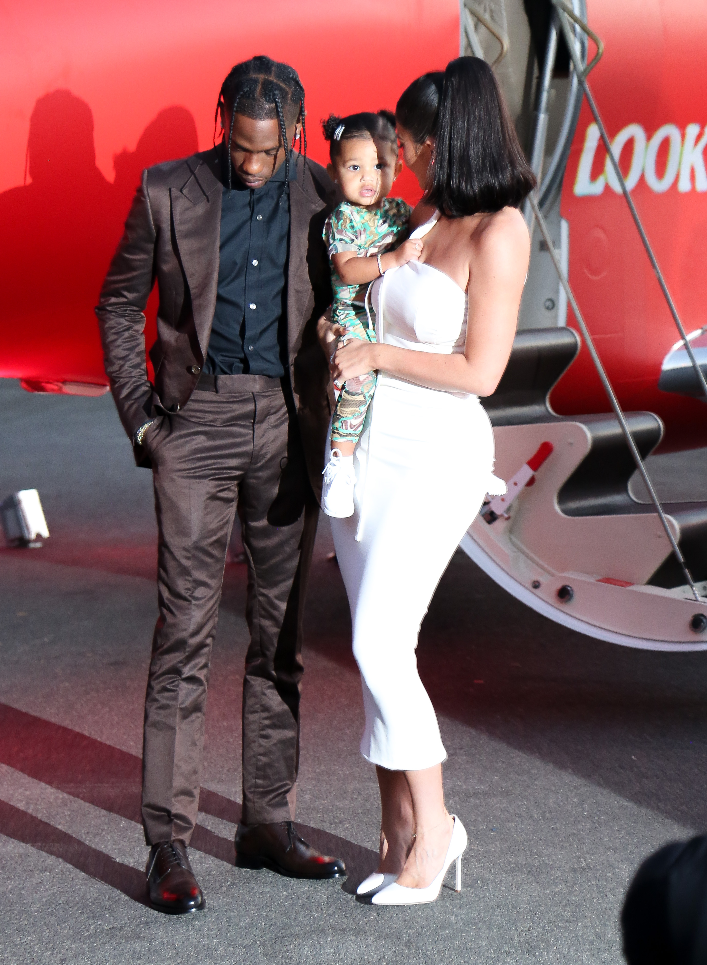 Stormi Webster, Travis Scott and Kylie Jenner