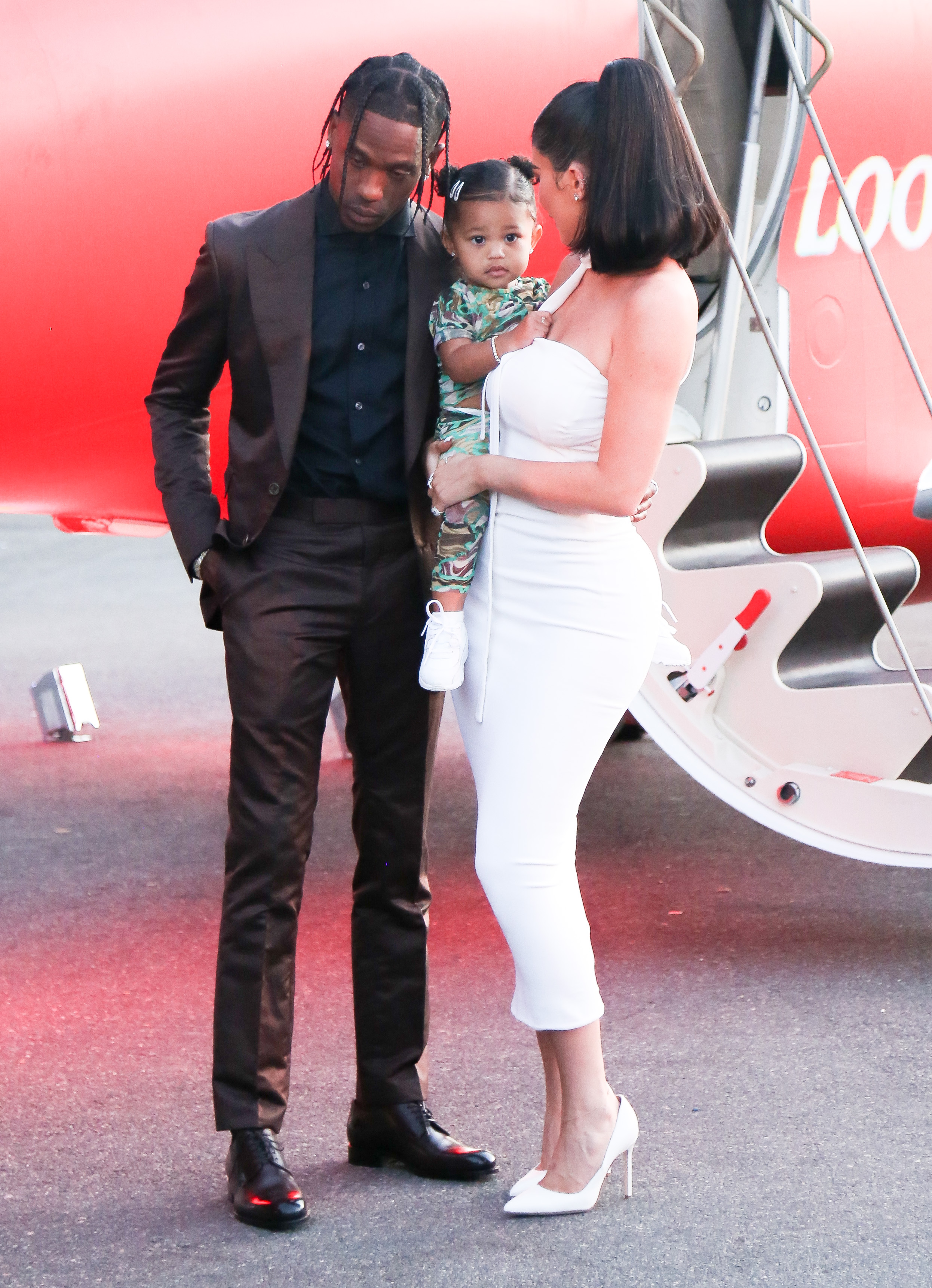 Stormi Webster, Travis Scott and Kylie Jenner