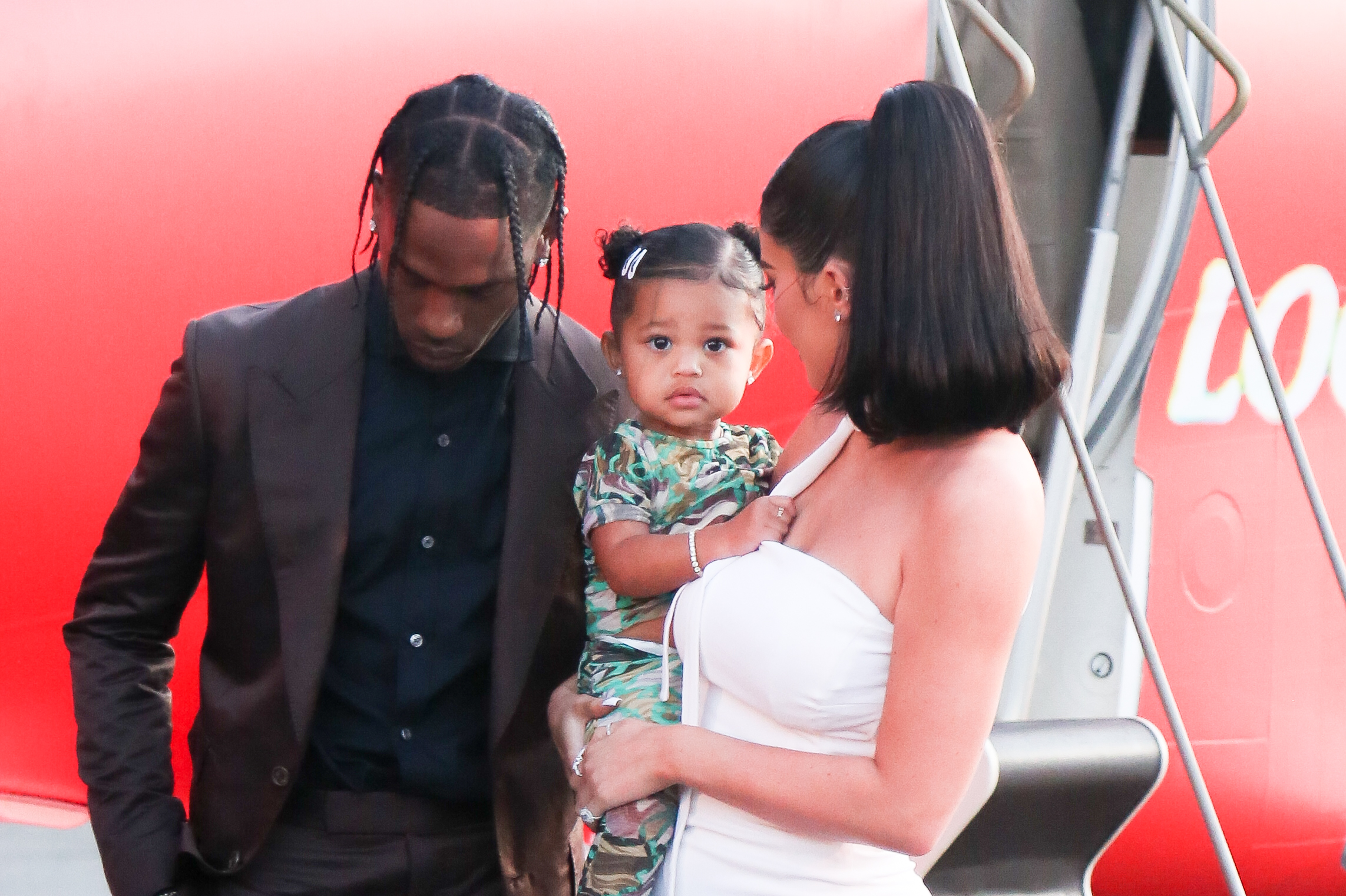 Stormi Webster, Travis Scott and Kylie Jenner