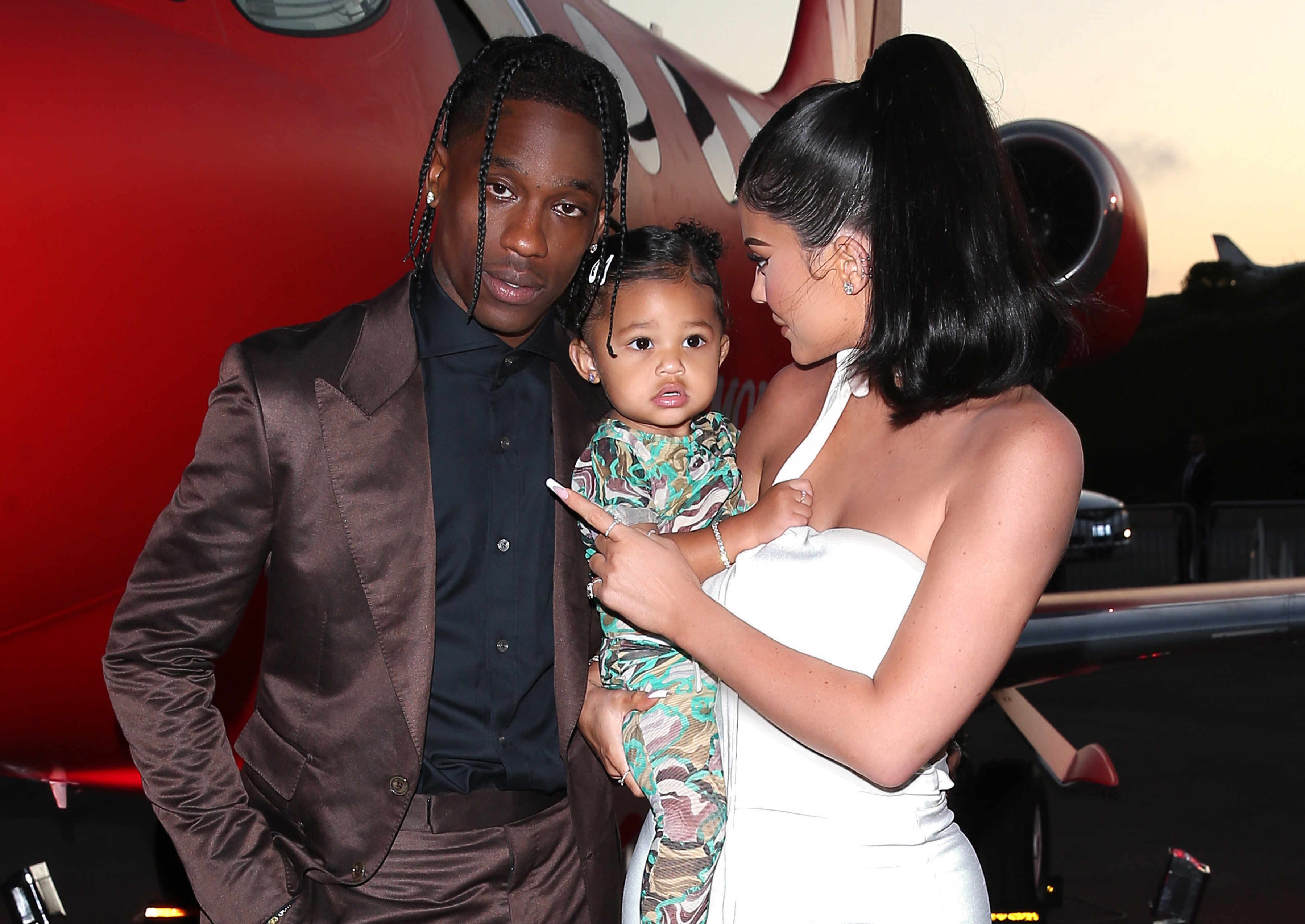 Stormi Webster, Travis Scott and Kylie Jenner