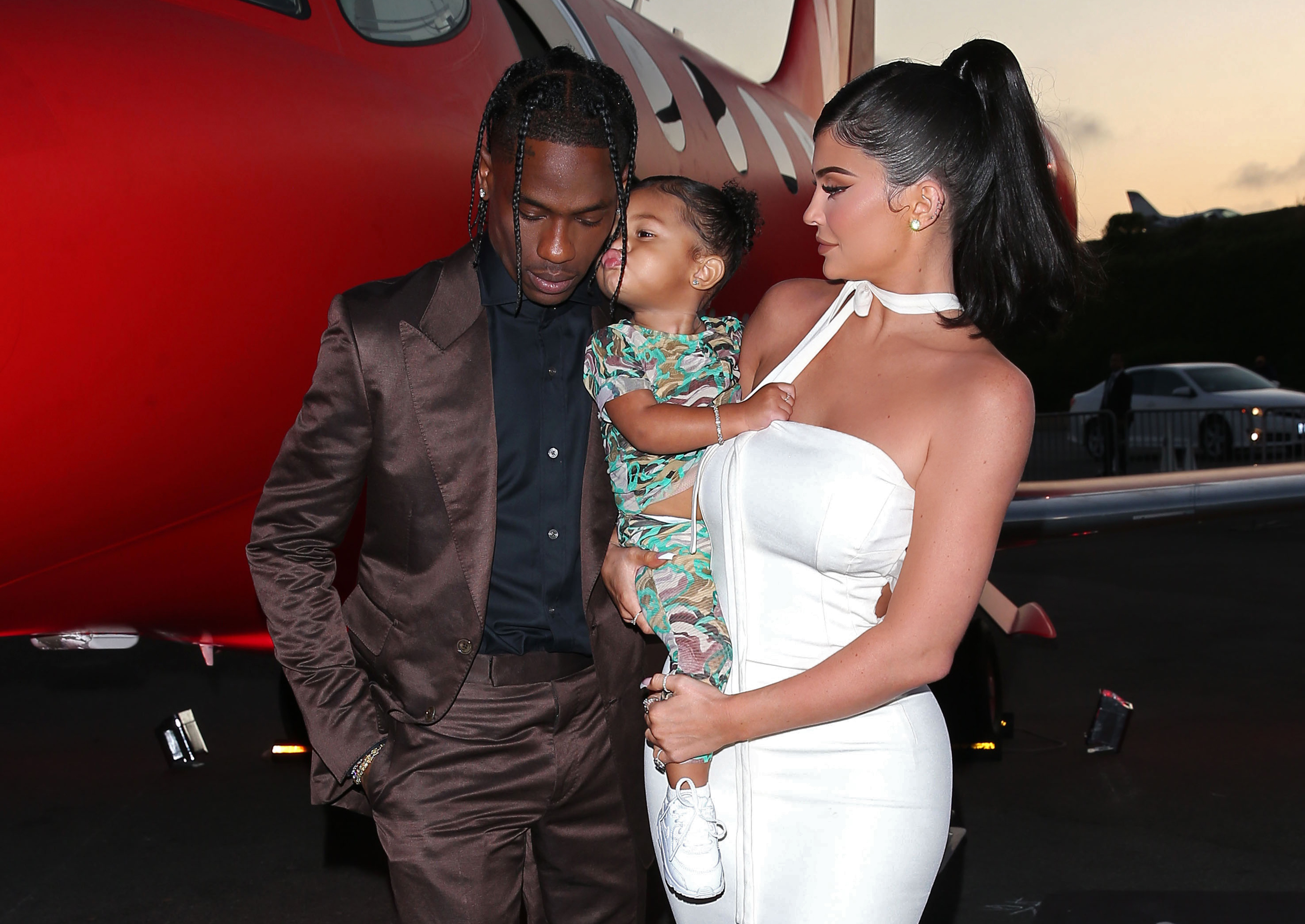 Stormi Webster, Travis Scott and Kylie Jenner