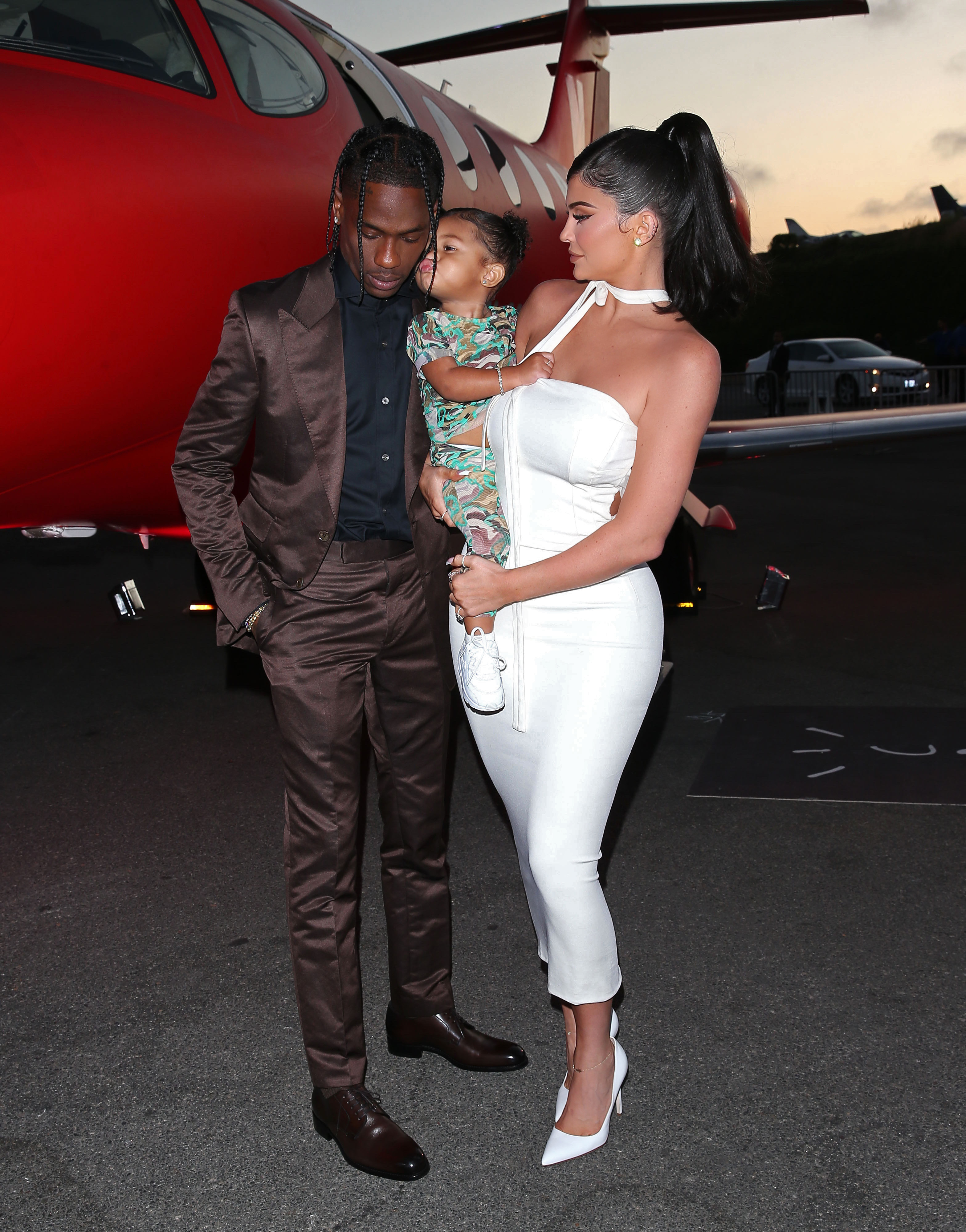 Stormi Webster, Travis Scott and Kylie Jenner