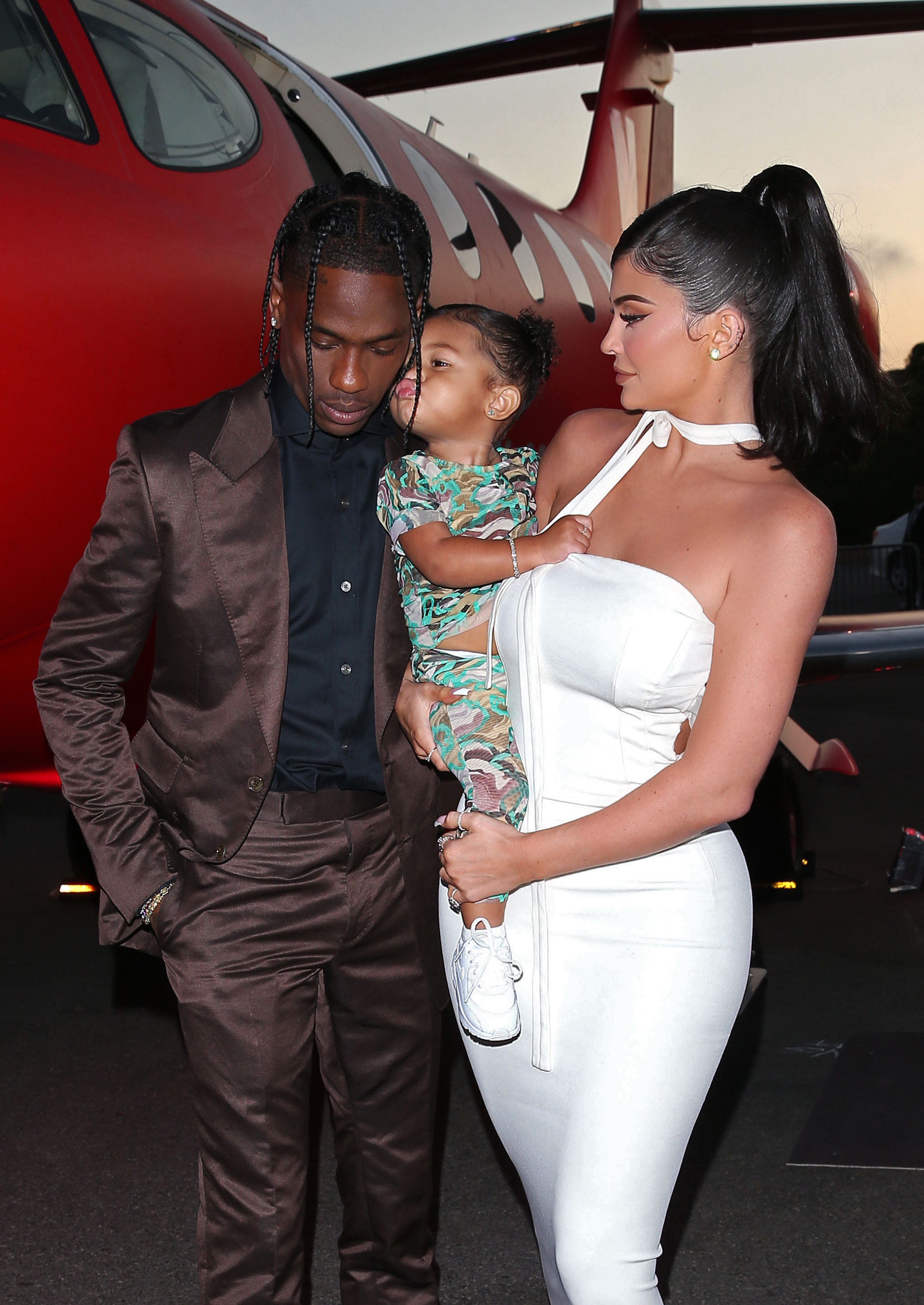 Stormi Webster, Travis Scott and Kylie Jenner