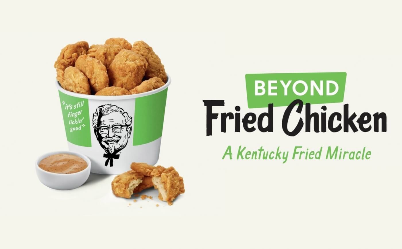 KFC Beyond Meat chicken bucket poster