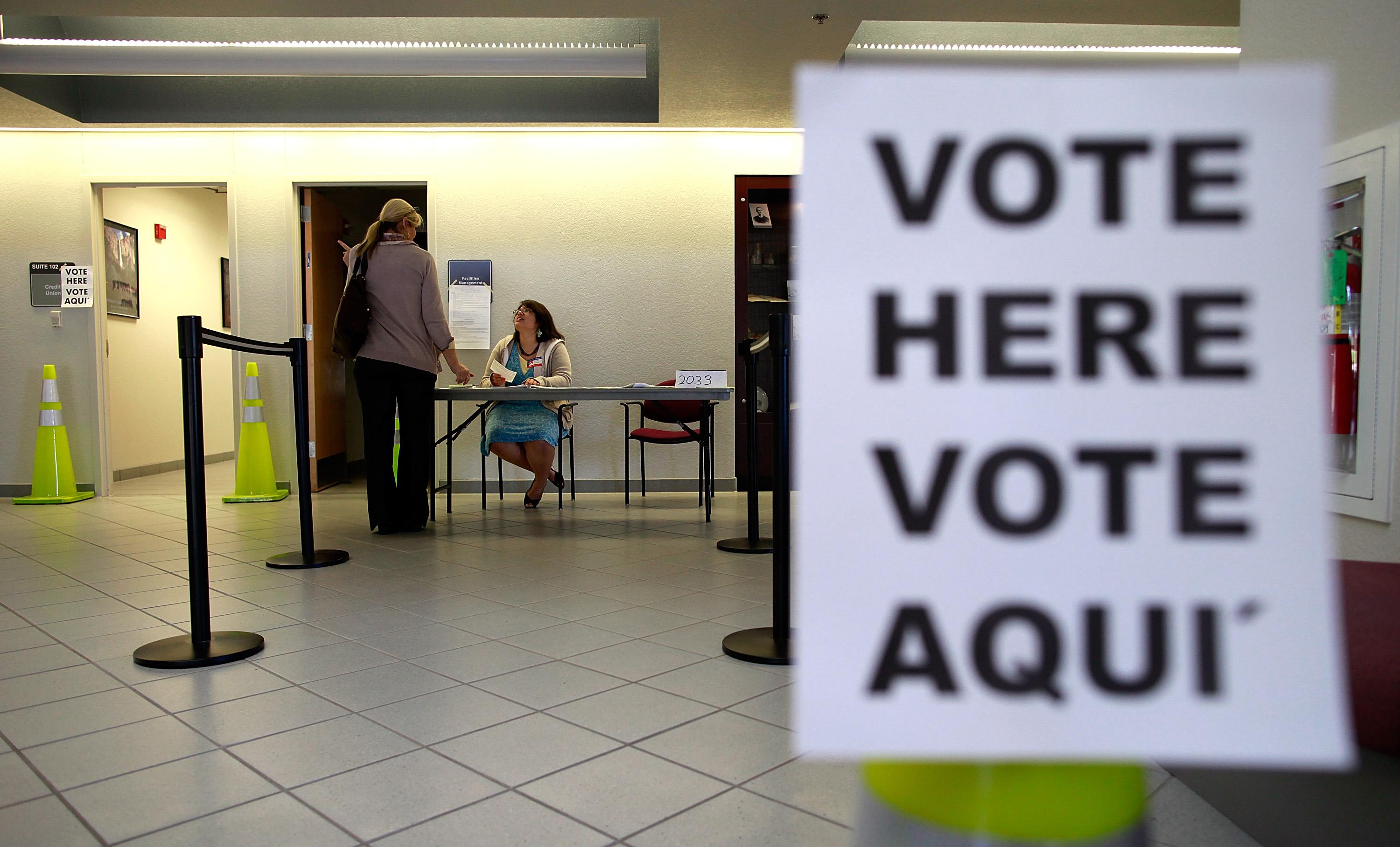 U.S. Citizens Head To The Polls To Vote In Presidential Election