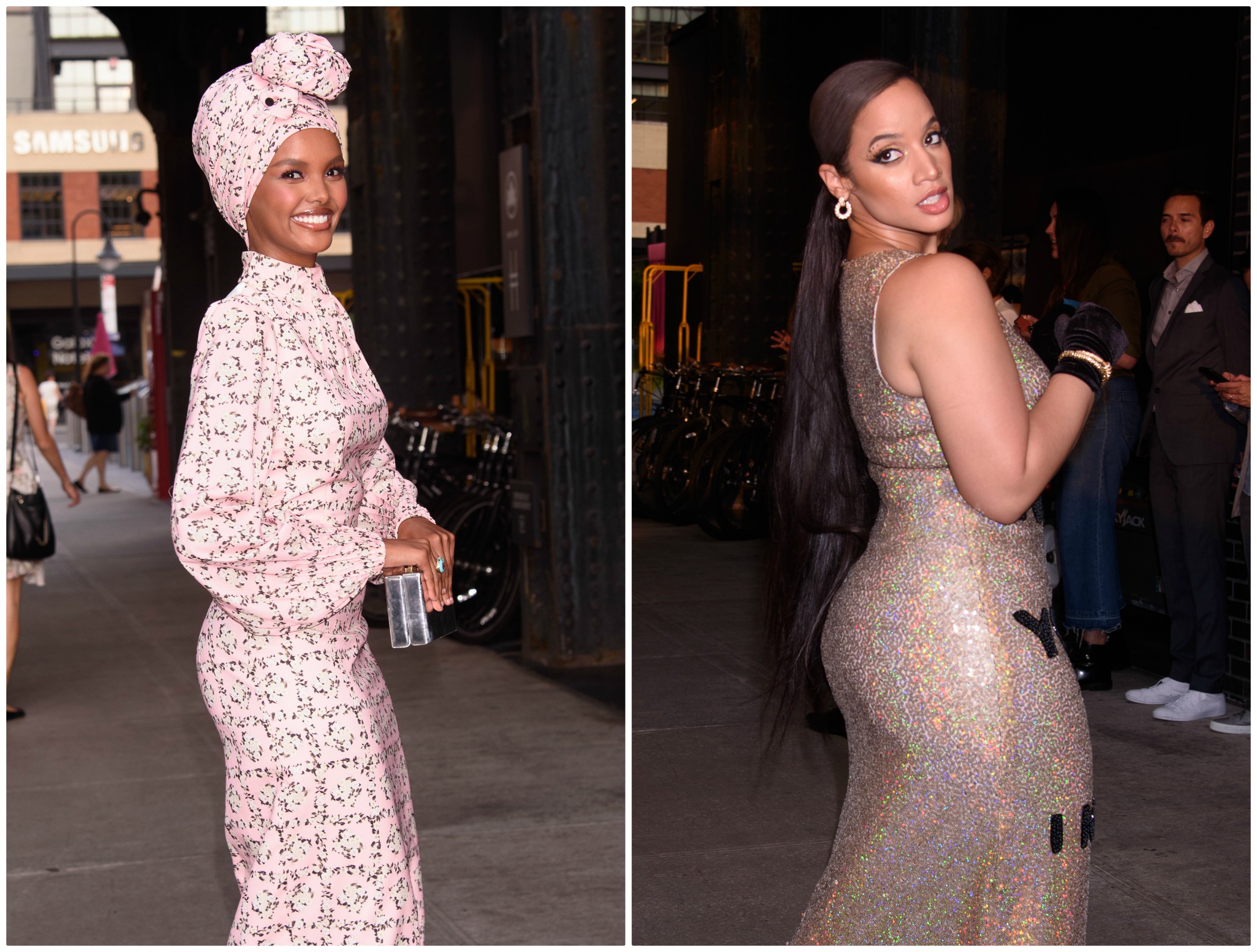 Halima Aden and Dascha Polanco at the E!, ELLE, & IMG Host NYFW Kick-Off Party Top of the Standard, NY