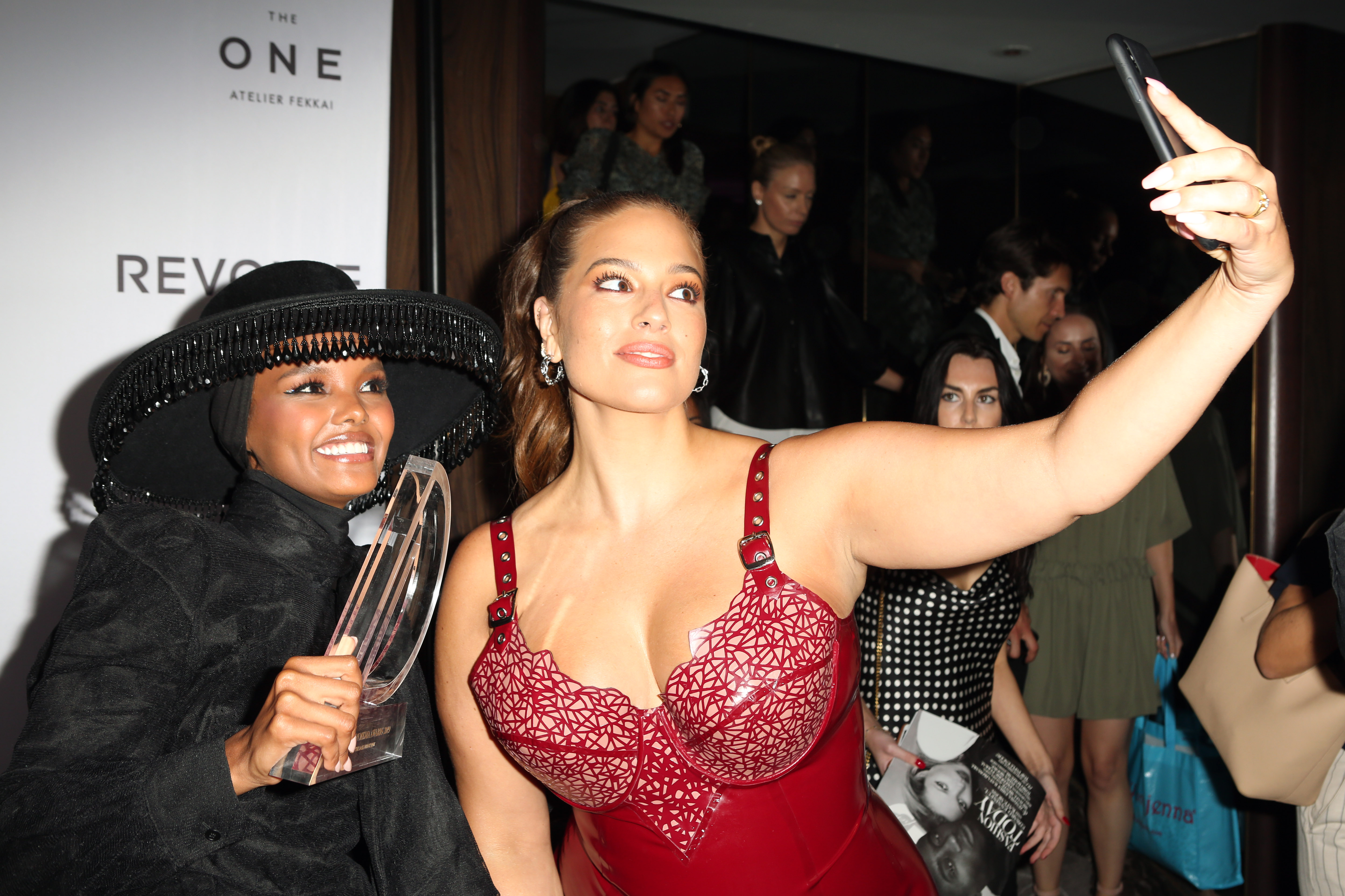 Halima Aden and Ashley Graham at The Daily Row 7th Annual Fashion Media Awards held the Rainbow Room