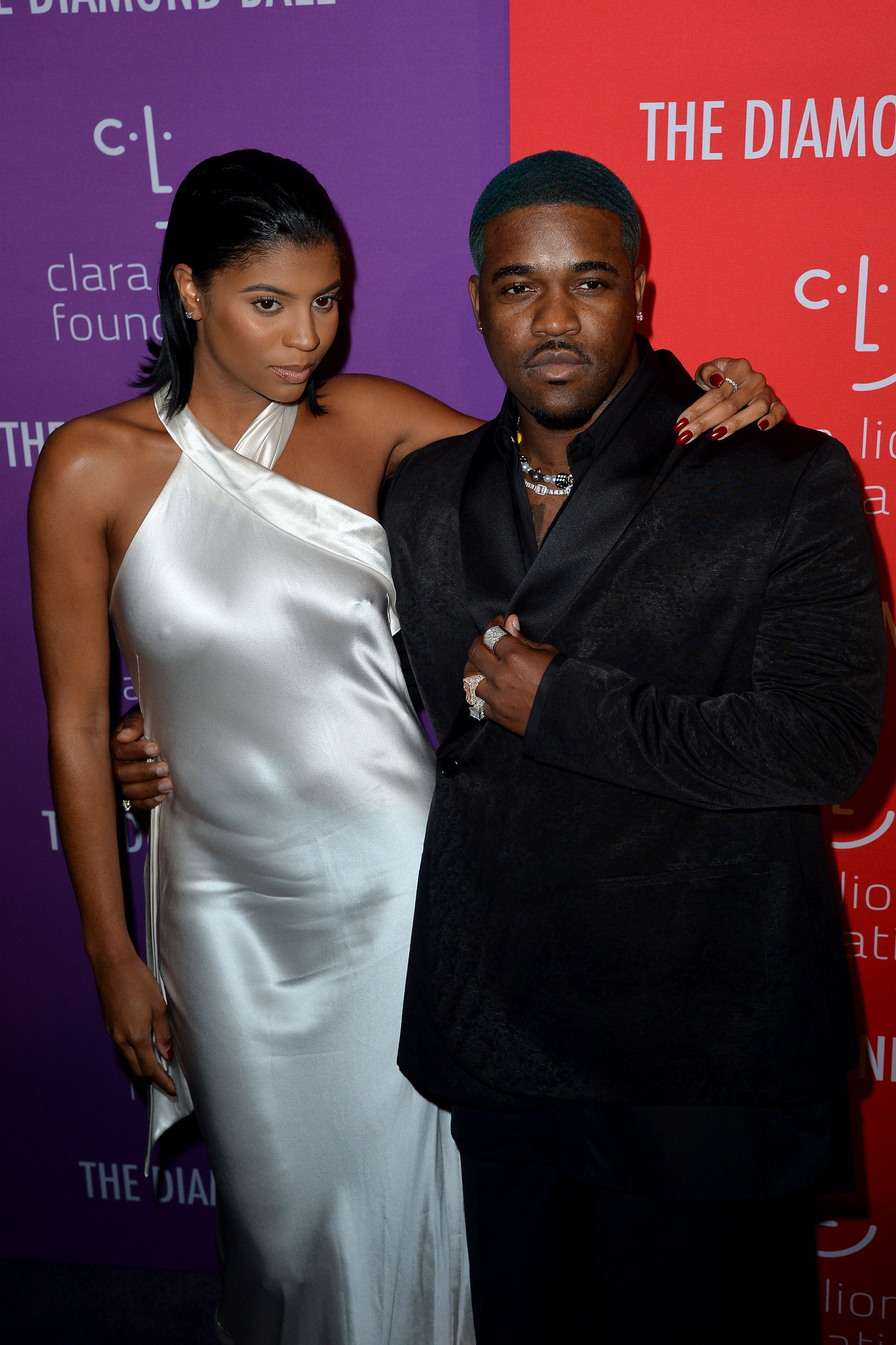 Renell Medrano and ASAP Ferg at Rihanna's Diamond Ball
