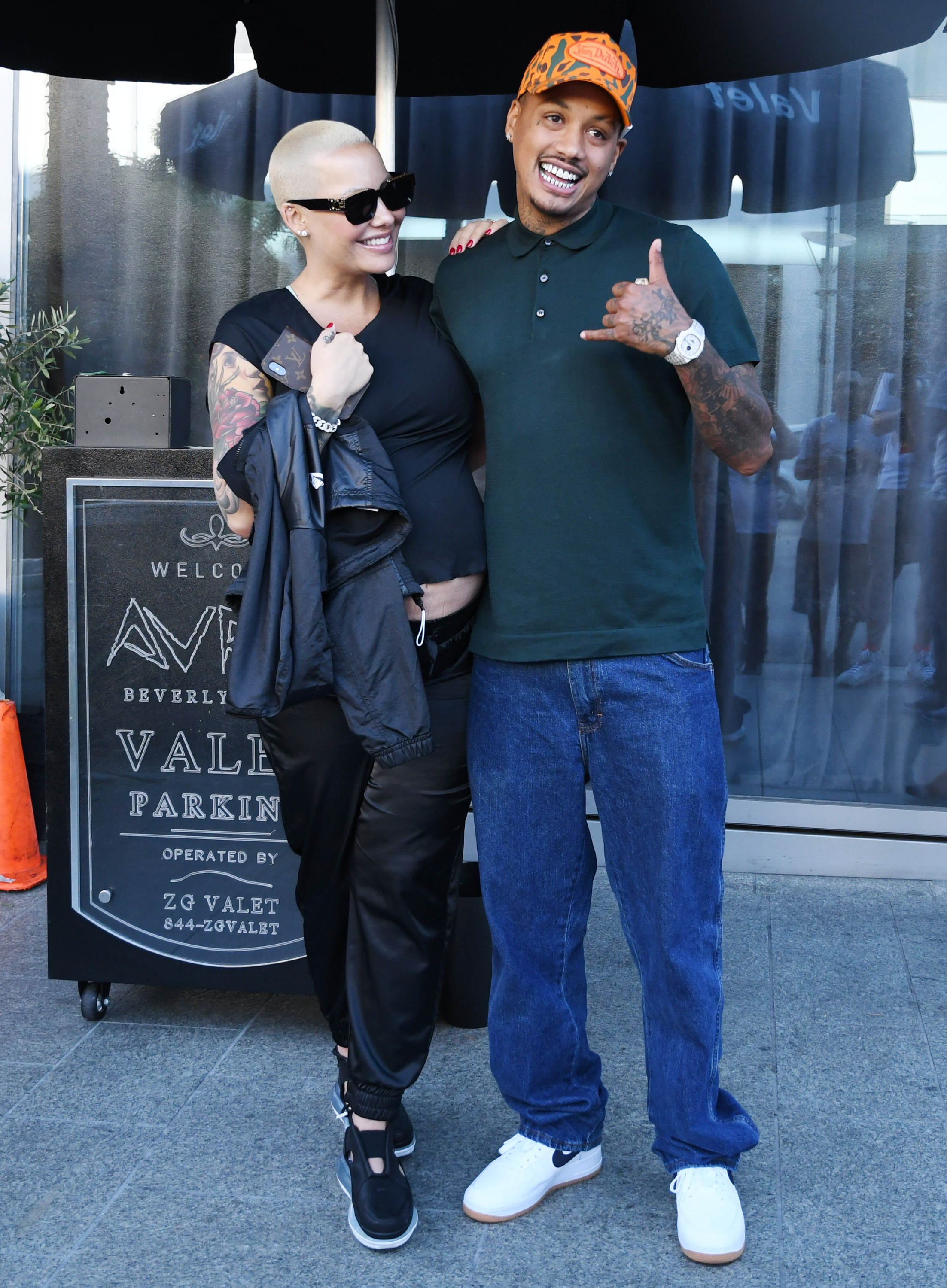Amber Rose baby bump Alexander "AE" Edwards in Beverly Hills