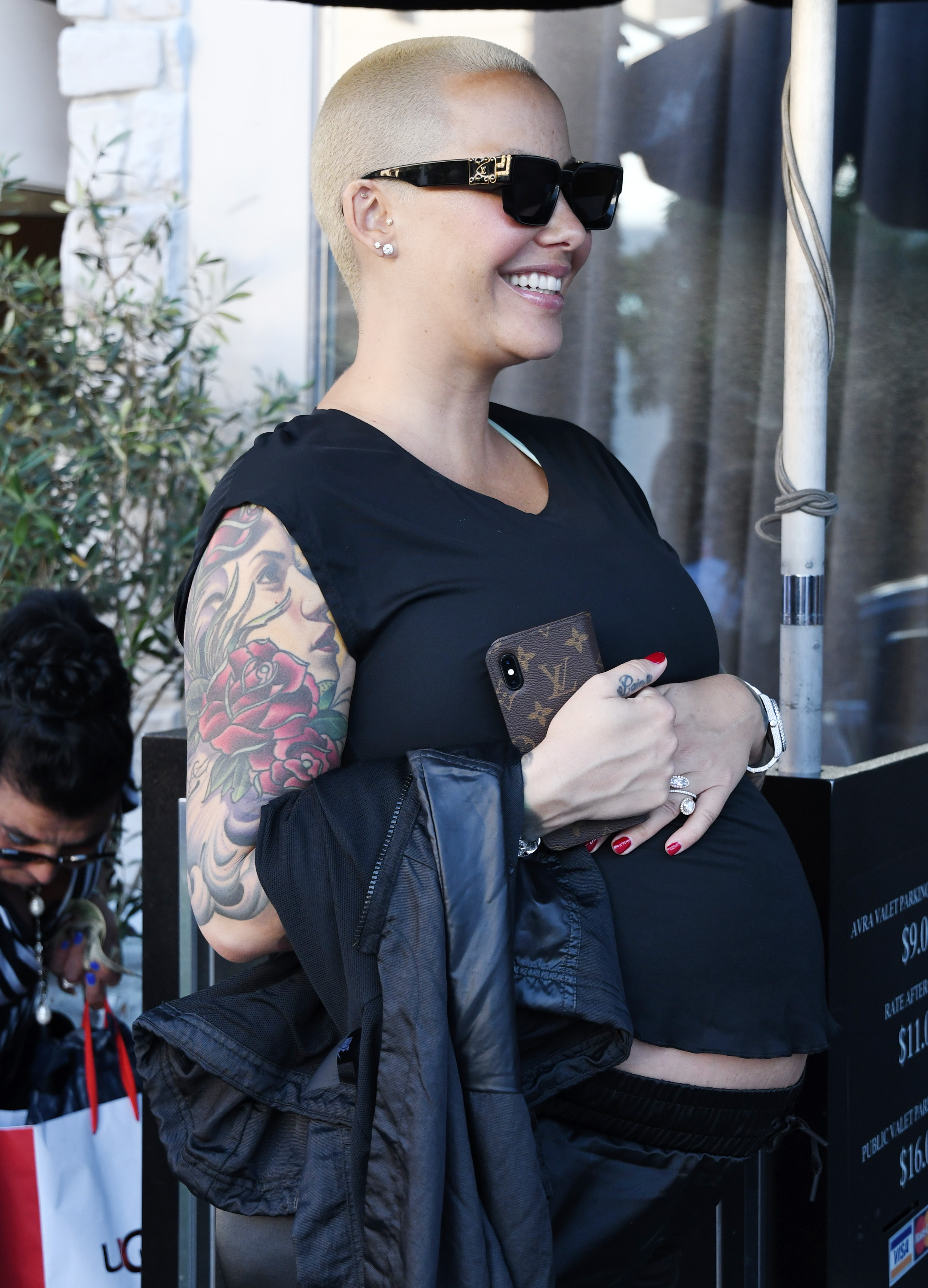 Amber Rose baby bump Alexander "AE" Edwards in Beverly Hills